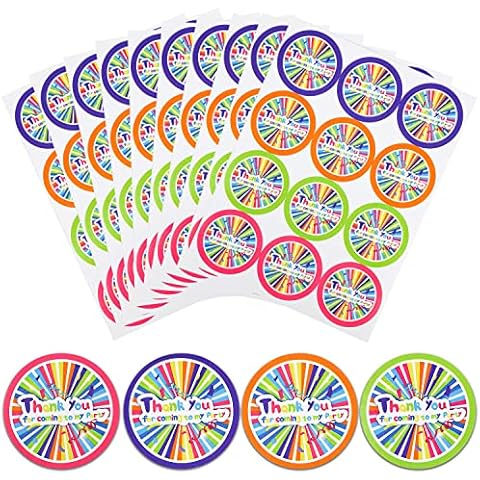 VEYLIN 120 PCS Colourful Thank You Stickers Cover