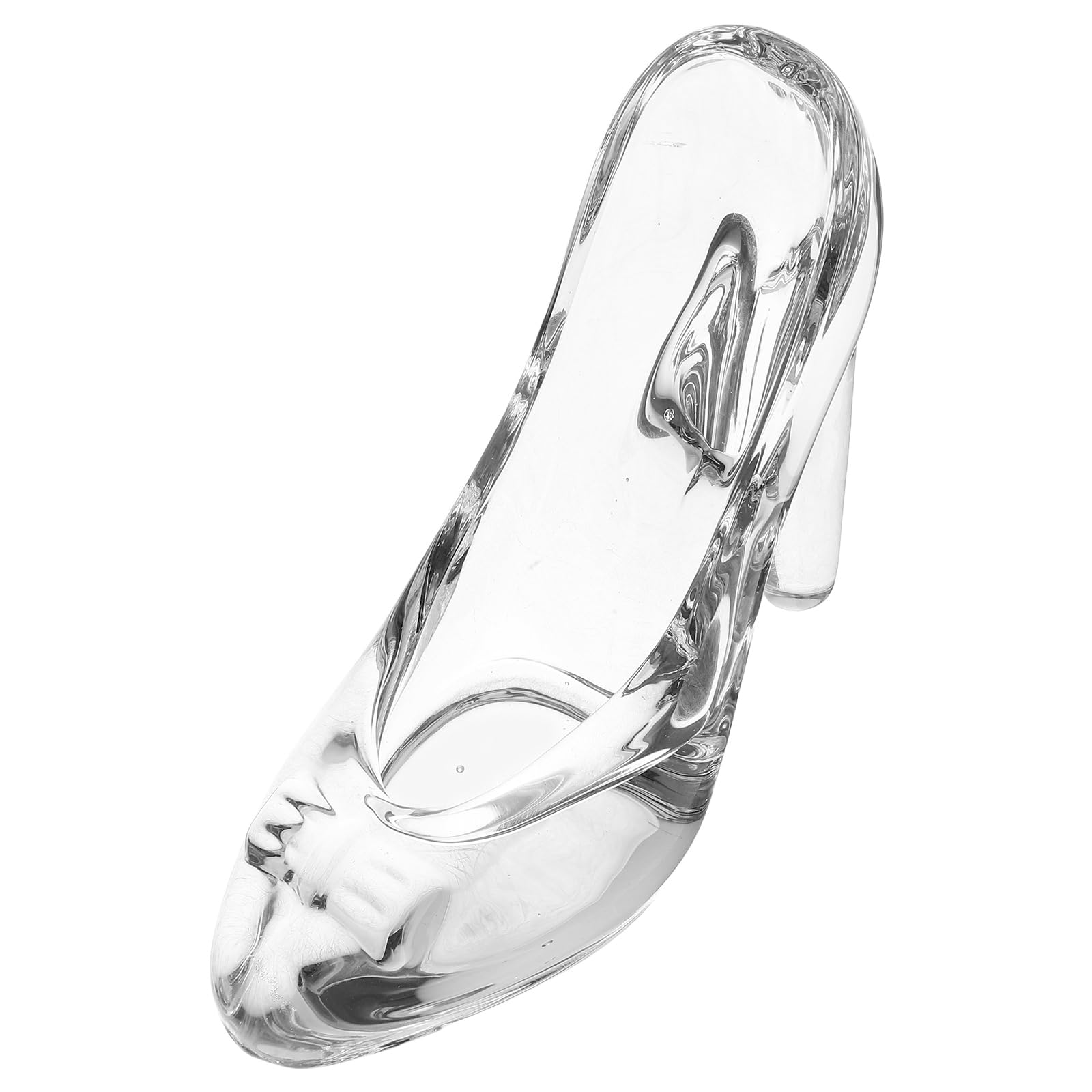 GLEAVI Glasschuhe Dekoration Kristall High-Heel-Verzierungen für Party und Geburtstag Durchsichtige Absatzverzierungen aus Glas Prinzessinnen-kristallschuhe für Sammlerfigur