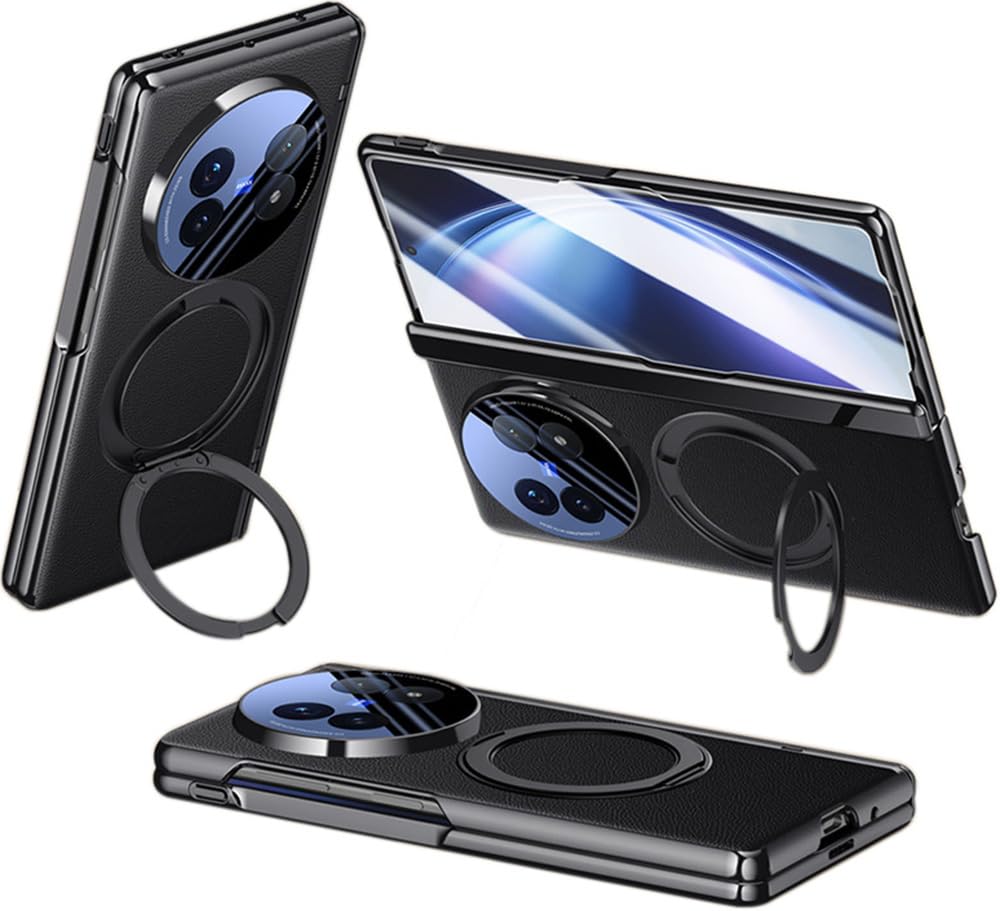 Skórzany Etui do Vivo X Fold5 Uchwyt, Zawiasny Etui do Telefonu dla X Fold 5, Powłoka Telefonu Komórkowego, Rama Wsparcia