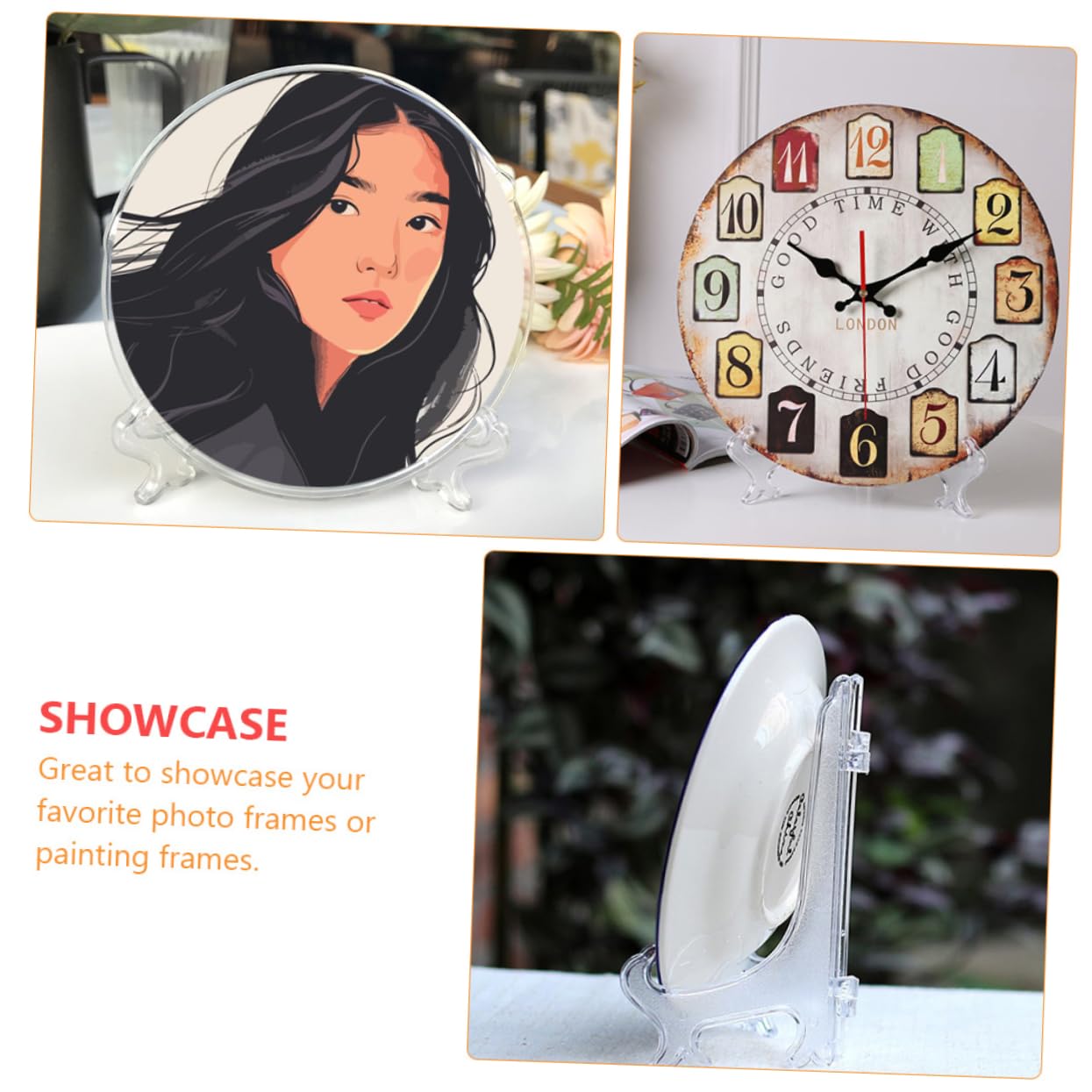 Alipis Art Dish Storage Stands 10 Pcs Display Plate Rack Practical Laptop Brackets for Home Decor