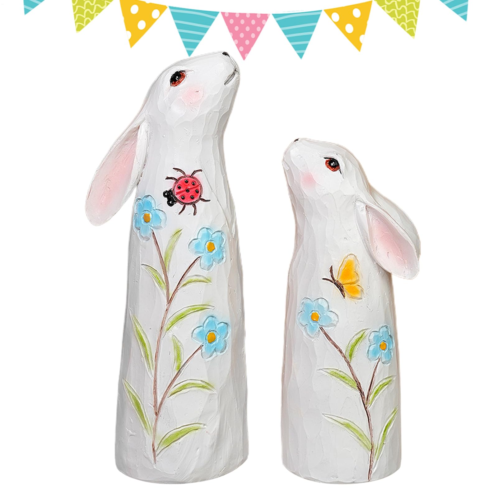 Figurines de lapin de Pâques sculpture de jardin et accessoire de maison