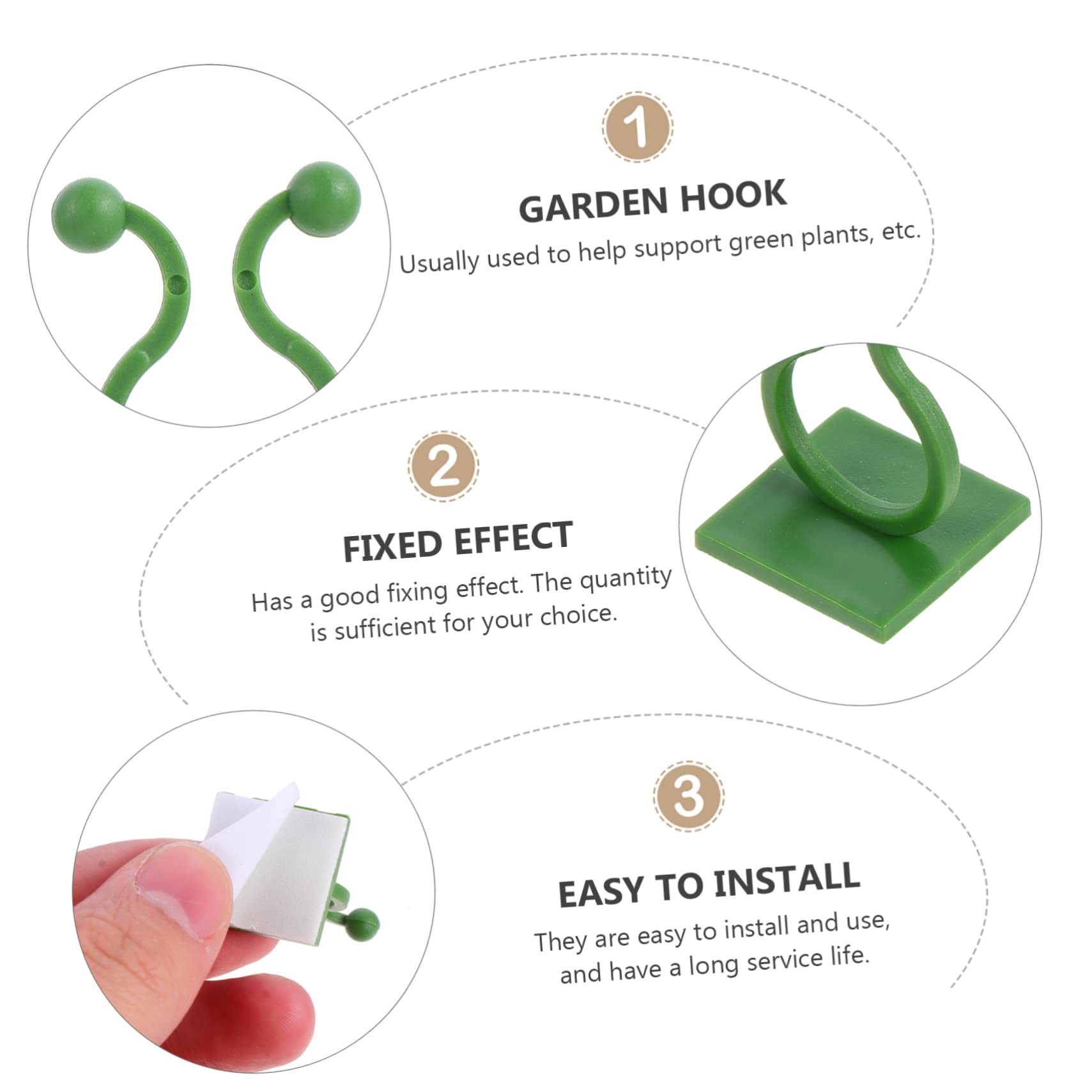 INOOMP 300pezzi Supporti per Piante Verde Clip Fissaggio per Viti da Giardino Strumento per Parete Facile Installazione e Risparmio Spazio