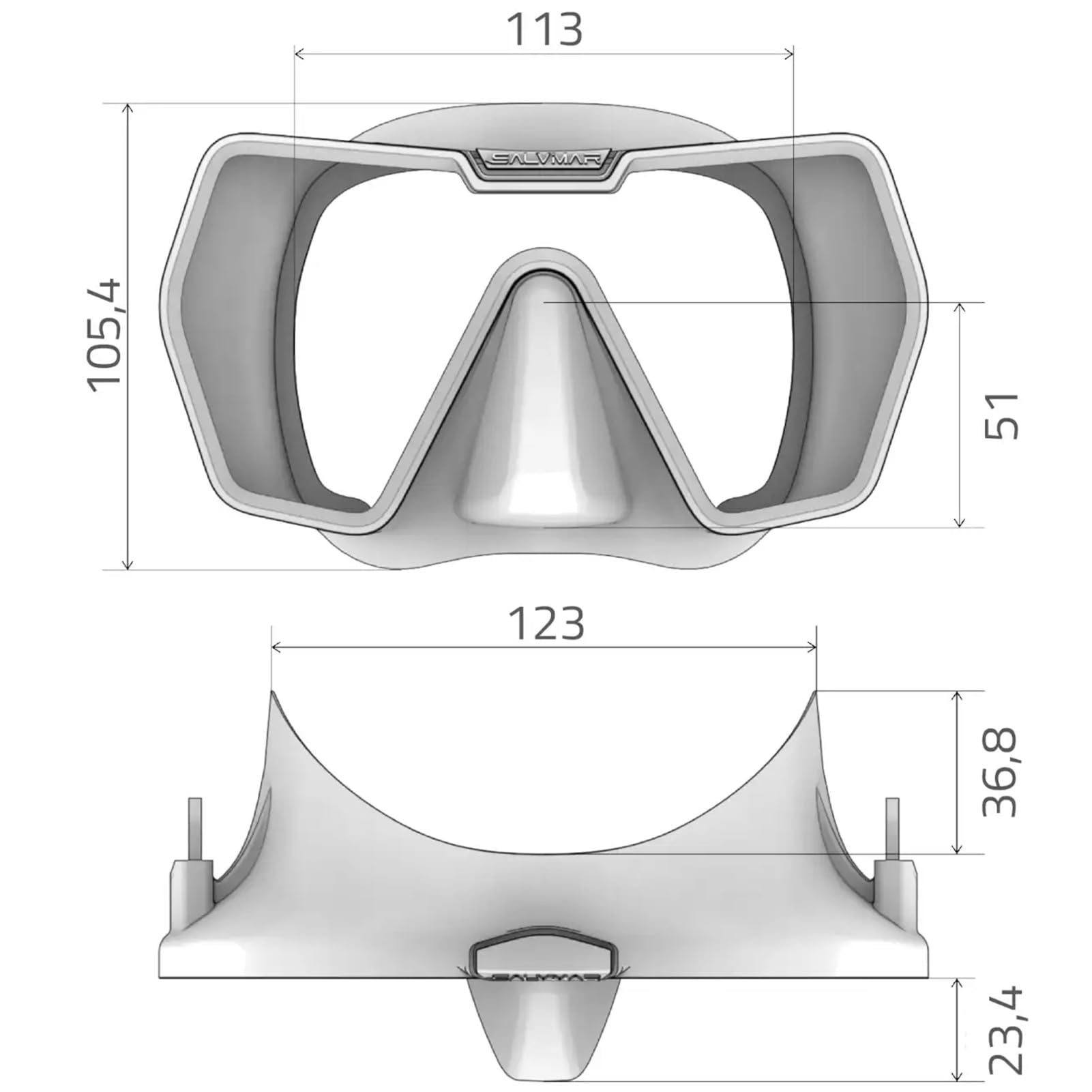 Salvimar Drake Anti Fog, Maschera Adulto Anti Appannamento, con cinghilo elastico, per immersioni subacquee e snorkeling