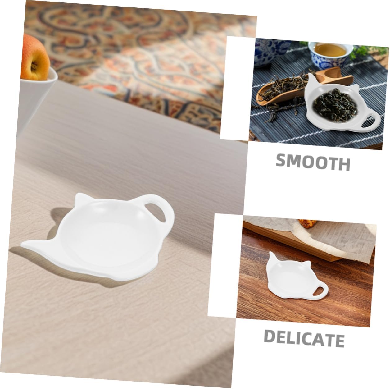 3pcs Ceramic Tea Bag Holder Tray Eco Abode Teapot Shape for Tea Bags Accessory