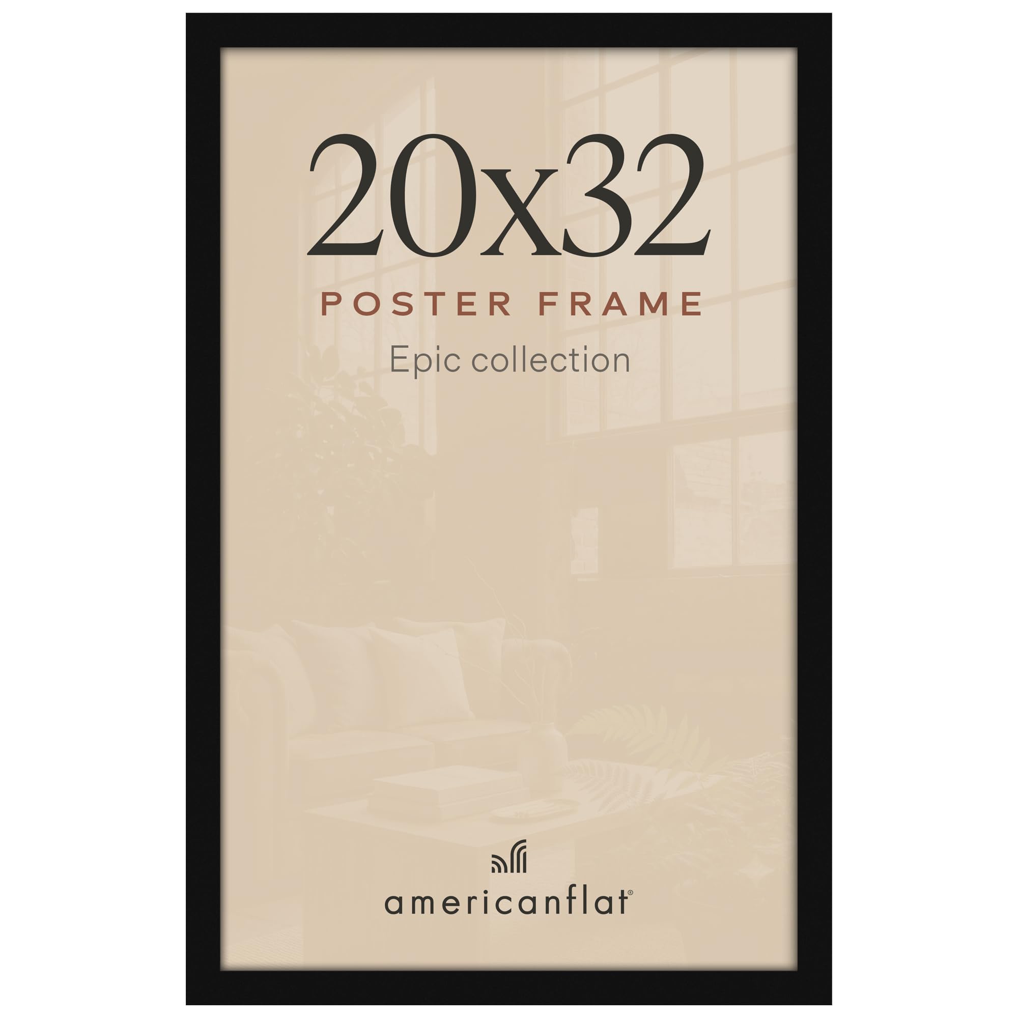 Americanflat 20x32 Poster Frame - Engineered Wood - Black
