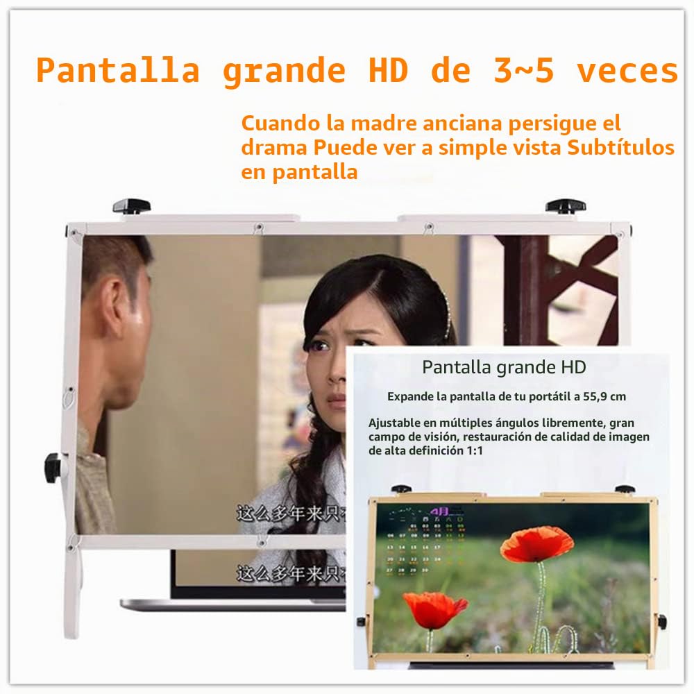 Lupa de pantalla para laptop, lupa de pantalla de escritorio, pantalla de proyección plegable de 22 pulgadas, compatible con portátiles, iPad, teléfonos móviles