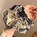 TUCEWP Scrunchies for Women Girls 2Pcs White Black Organza Lace Scrunchies for Long Thick Curly Hair Ultra Soft Hair Bands Large Elegant Scrunchie Cute Ponytail Holders No Damage Elastic Hair Ties