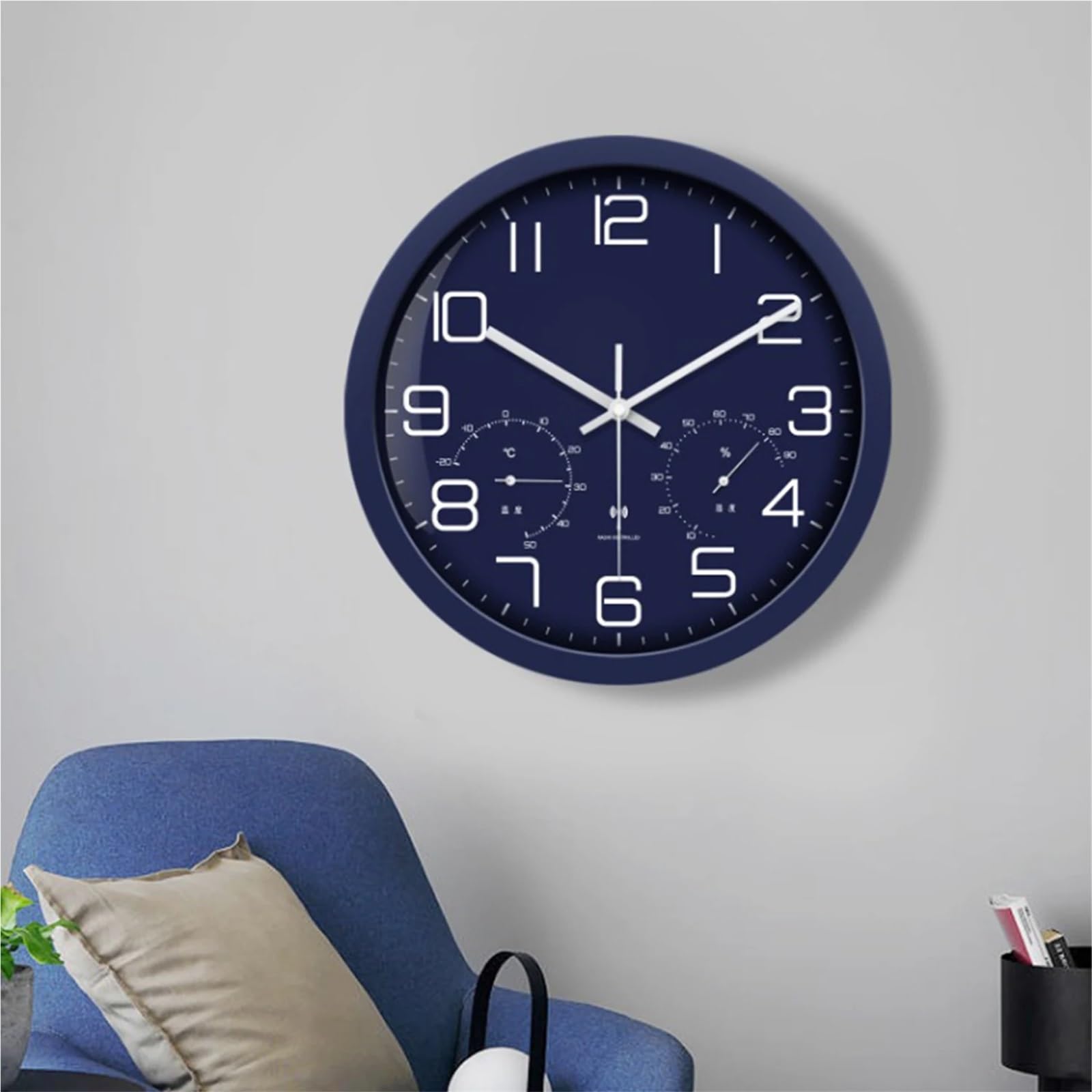 Orologio Da Bagno Orologio da parete elegante da 12 pollici, design moderno con temperatura integrata for l'arredamento dell'home office