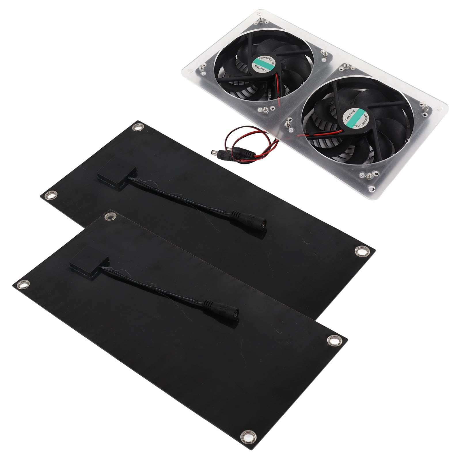 Kit di ventola a pannello solare, estrattore solare durevole, impermeabile, per serre, capannoni, 100 W, 12 V (doppio pannello)