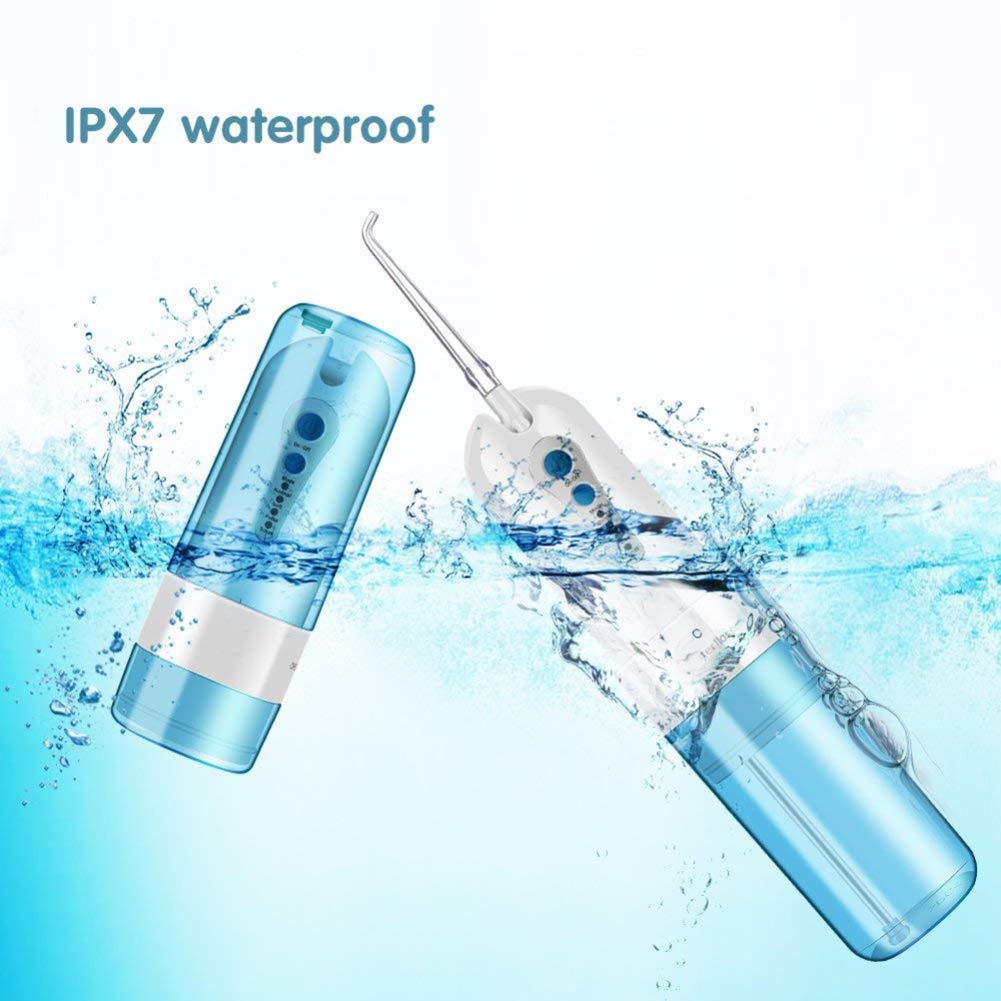 Flosser De Agua Inalámbrico, Portátil Recargable Irrigador Oral con 4 Modos 5 Puntas De Chorro, Limpiador De Dientes para El Cuidado De Viajes, Aparatos Ortopédicos Y Puentes