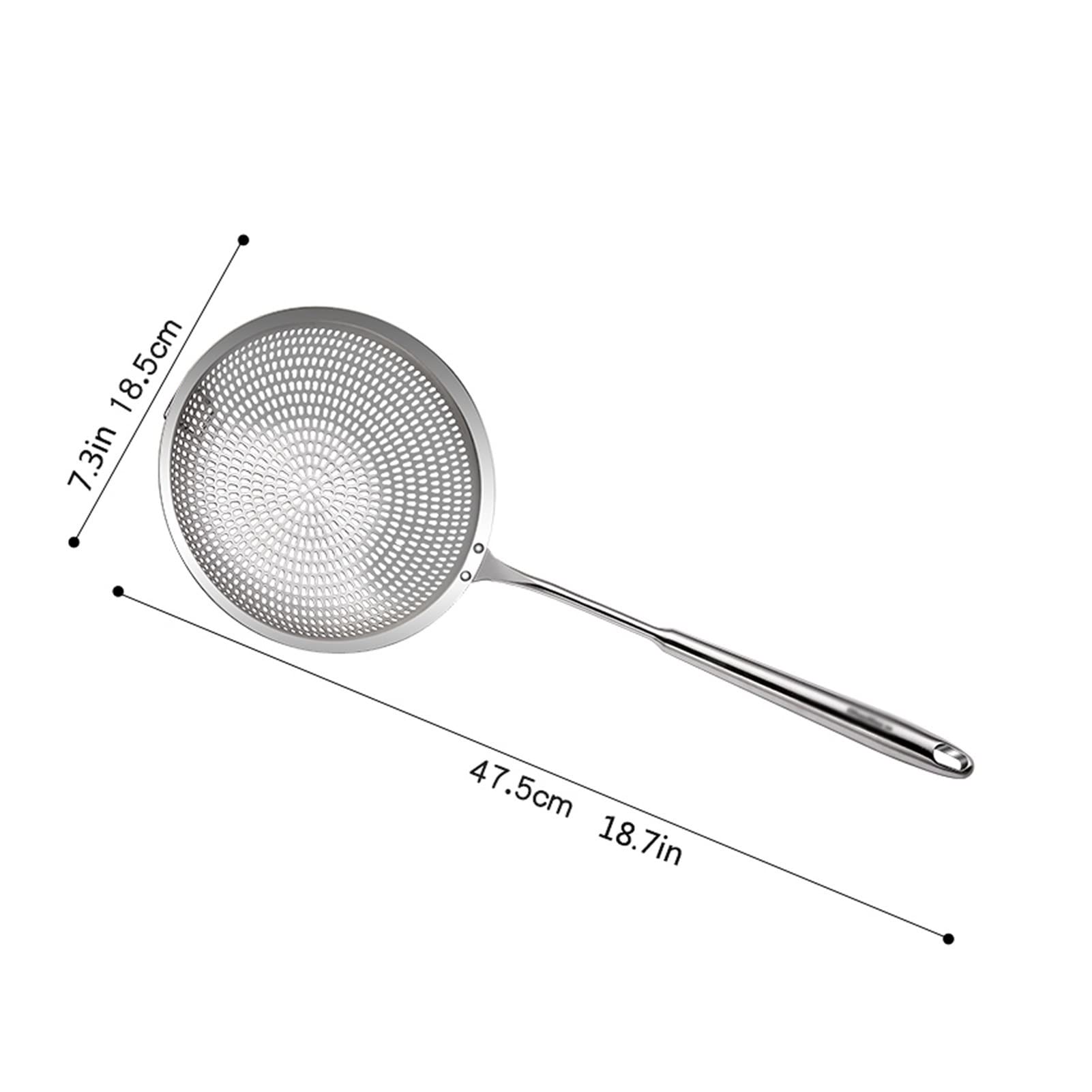 Schiumarola da Cucina Cucchiaio filtrante scanalato in acciaio inossidabile, colino for schiumarola con manico lungo, colino multiuso ideale for pasta, cibi fritti Cucchiaio Colino ( Size : Large )