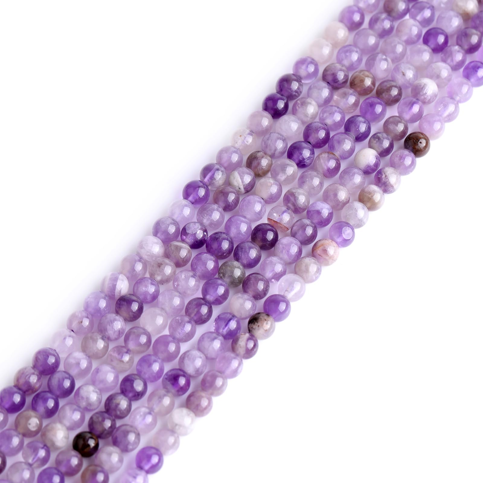 GEM-Inside Natural 4mm Amethyst Quartz Round Gemstone Semi Precious Loose Beads for Jewellery Making 15'' โ image 1