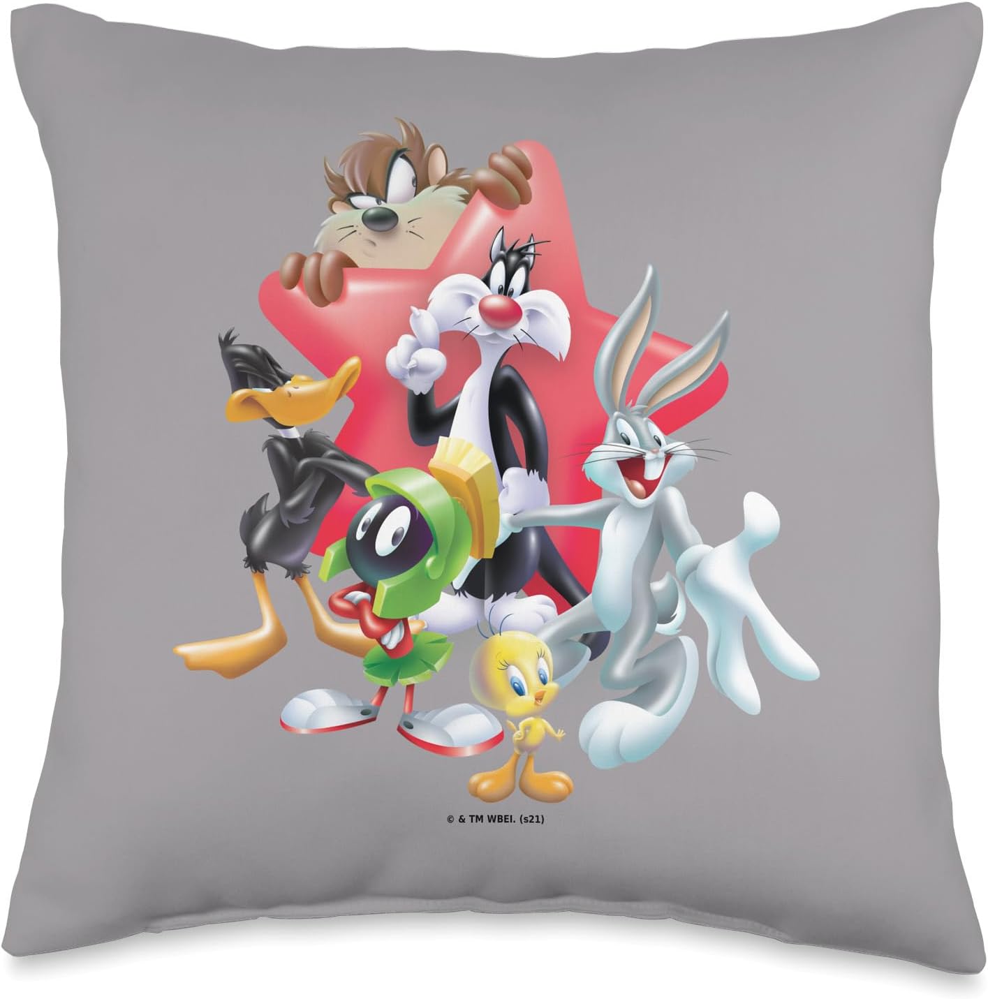 Looney Tunes Bugs Bunny and Friends Star Throw Pillow