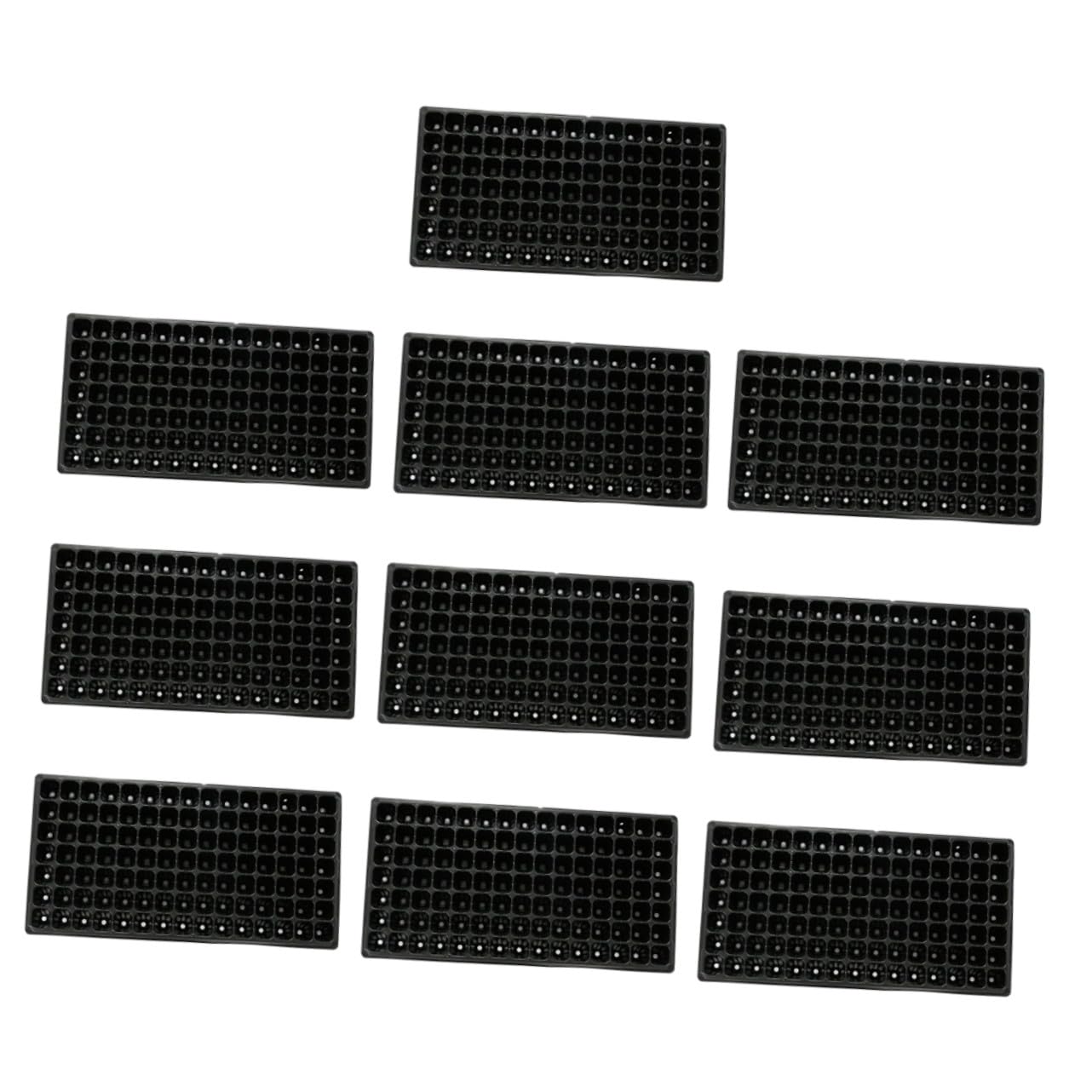 Vassoio per Semi da Giardino 105 Celle Fori PVC Nero 10 Pezzi