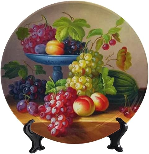 Miniatura 9 de Still Life - Plato decorativo redondo de frutas, 6 pulgadas, flor de limón con soporte, plato decorativo para decoración de mesa, accesorio para