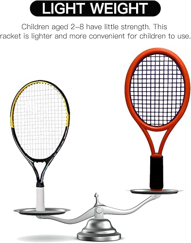 Miniatura 2 de Juego de raqueta de tenis para niños, raqueta de 17 pulgadas con 1 pelota de tenis, 4 volantes de bádminton y 3 pelotas suaves para deportes de