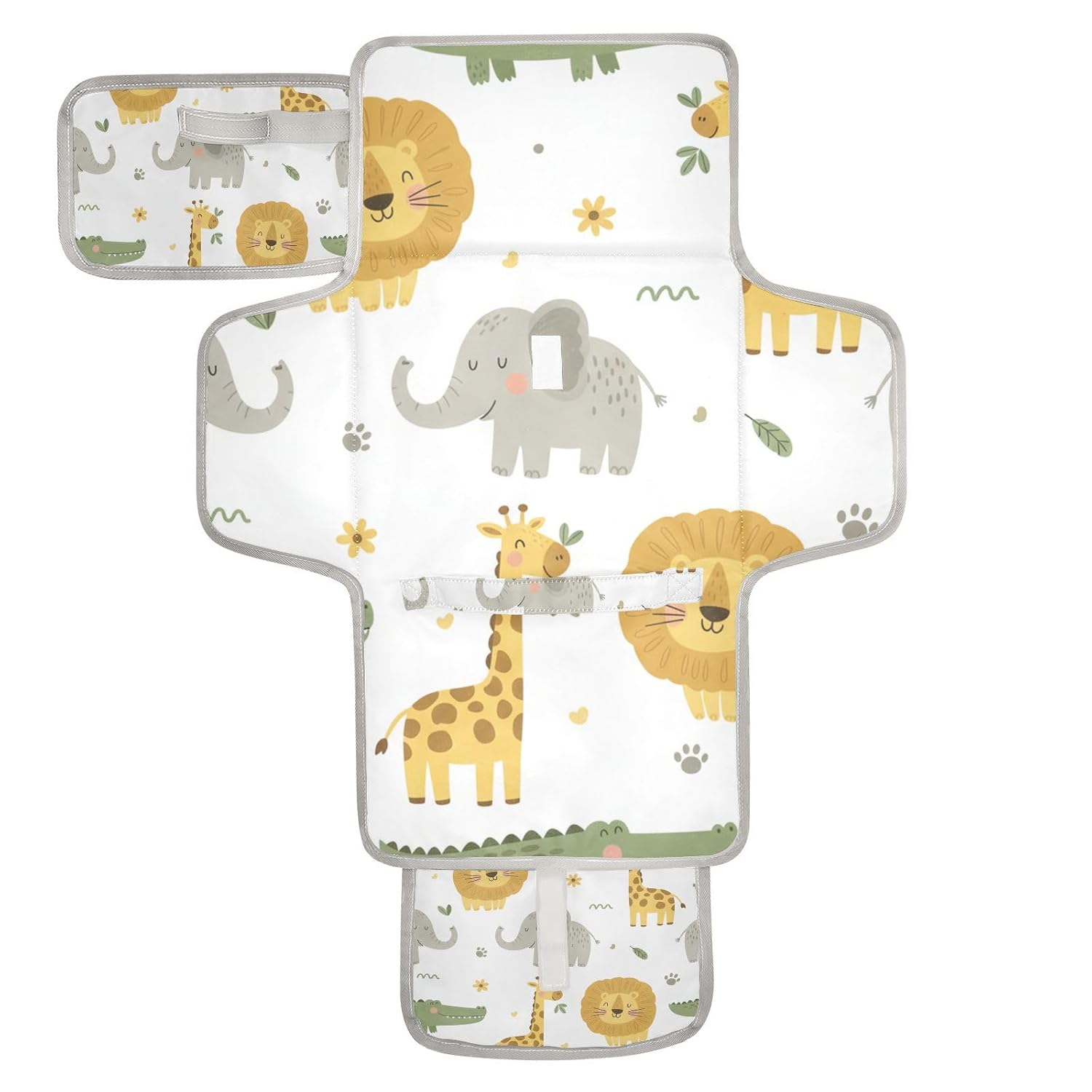 Zoo Animals Print Portable Diaper Changing Pad for Outing