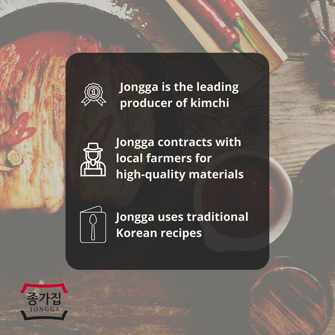 Jonga Kimchi De Jongga Saltato In Padella / Kimchi Fritto 1A Confezione Da 160 Grammi / Qualità Premium Dalla Corea Del Sud / Piatti Pronti - 1920 g