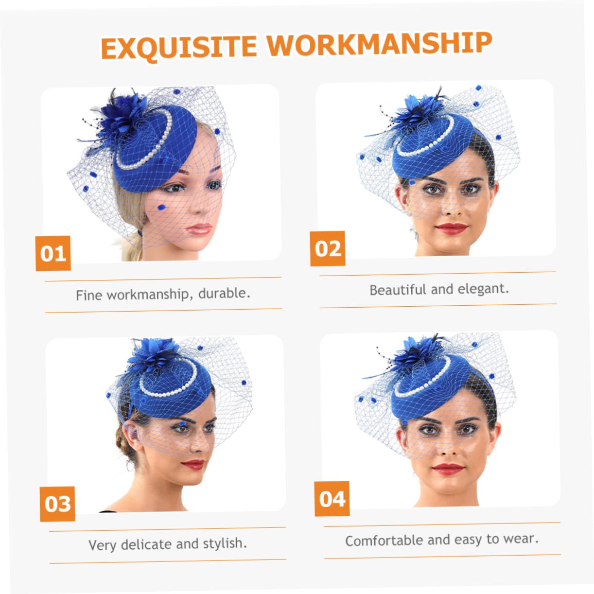 GALPADA 5pezzi Fascinator Sposa con Perle e Piume Accessorio Elegante per Matrimoni Feste e Occasioni Speciali Copricapo Vintage per Donne Comodo e Leggero Design Unico per Look Glamour