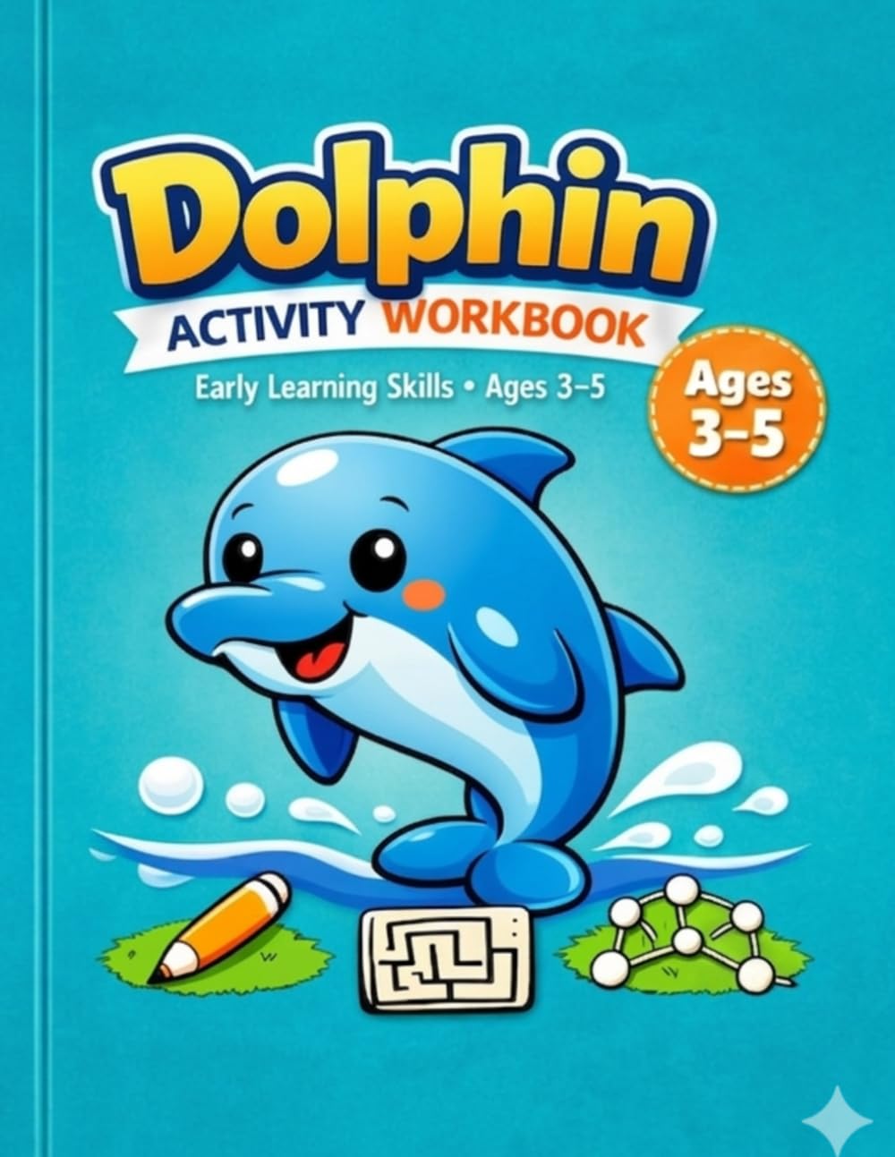 Dolphin Activity Workbook for Kids Ages 3-5: Early Learning Skills, Mazes, Dot-to-Dot, and Fine Motor Skills Development | Preschool Activity Book