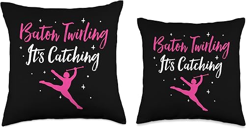 Miniatura 3 de Baton Twirling Majorettes Cute Baton Design Baton Twirling Its Catching Throw Pillow, 16x16, Multicolor