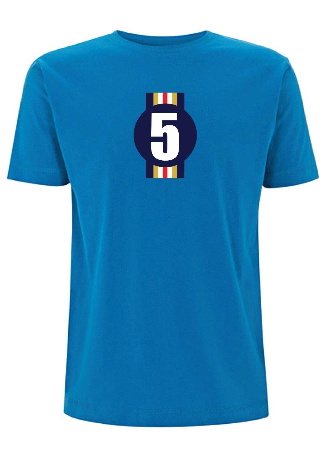 Damon Hill Number 5 Men's T-Shirt Racing No Five 1996 F1 World Champion Williams Formula One 1 (Medium, Electric Blue)