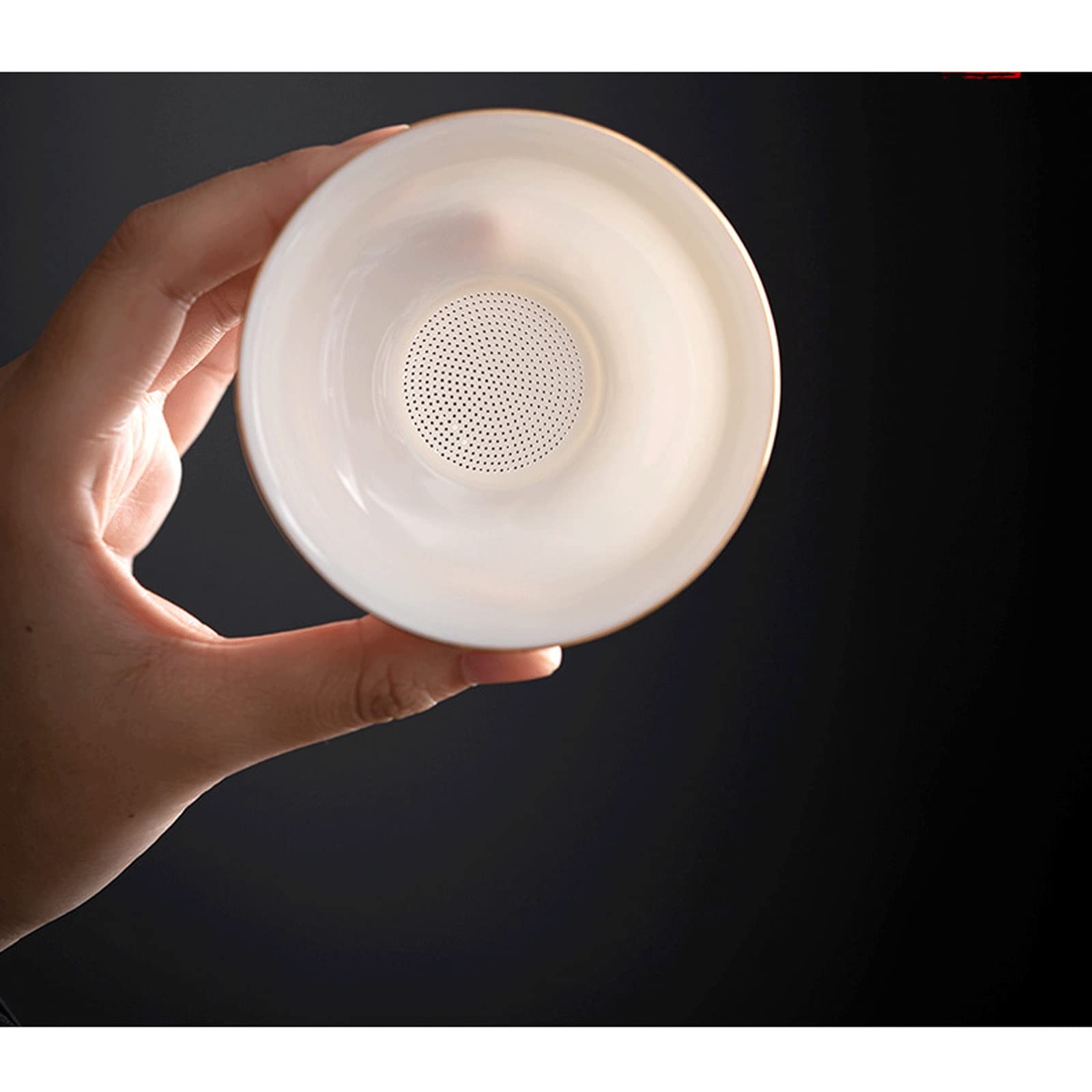 Sitko do herbaty jadeit biała porcelana wyciek herbaty filtr siatkowy ceramiczny zestaw do herbaty Kung Fu akcesoria łatwy w użyciu, szybki i łatwy do czyszczenia