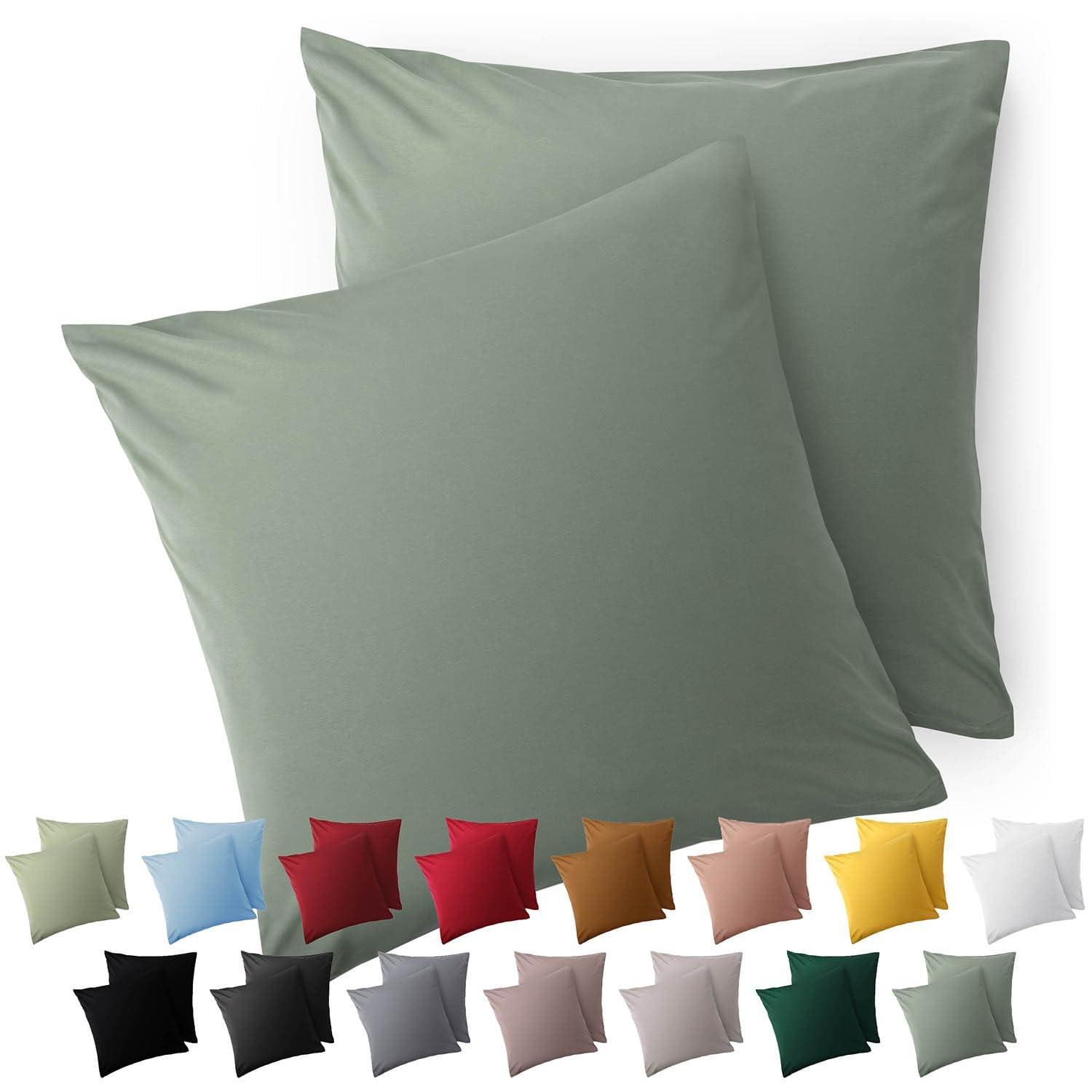 Blumtal Federe Cuscini Divano 60x60 cm - Set di Copricuscini per Divani in Microfibra a 2 Pezzi con Chiusura a Busta, certificati Oeko-Tex, extra morbidi e lavabili - Verde