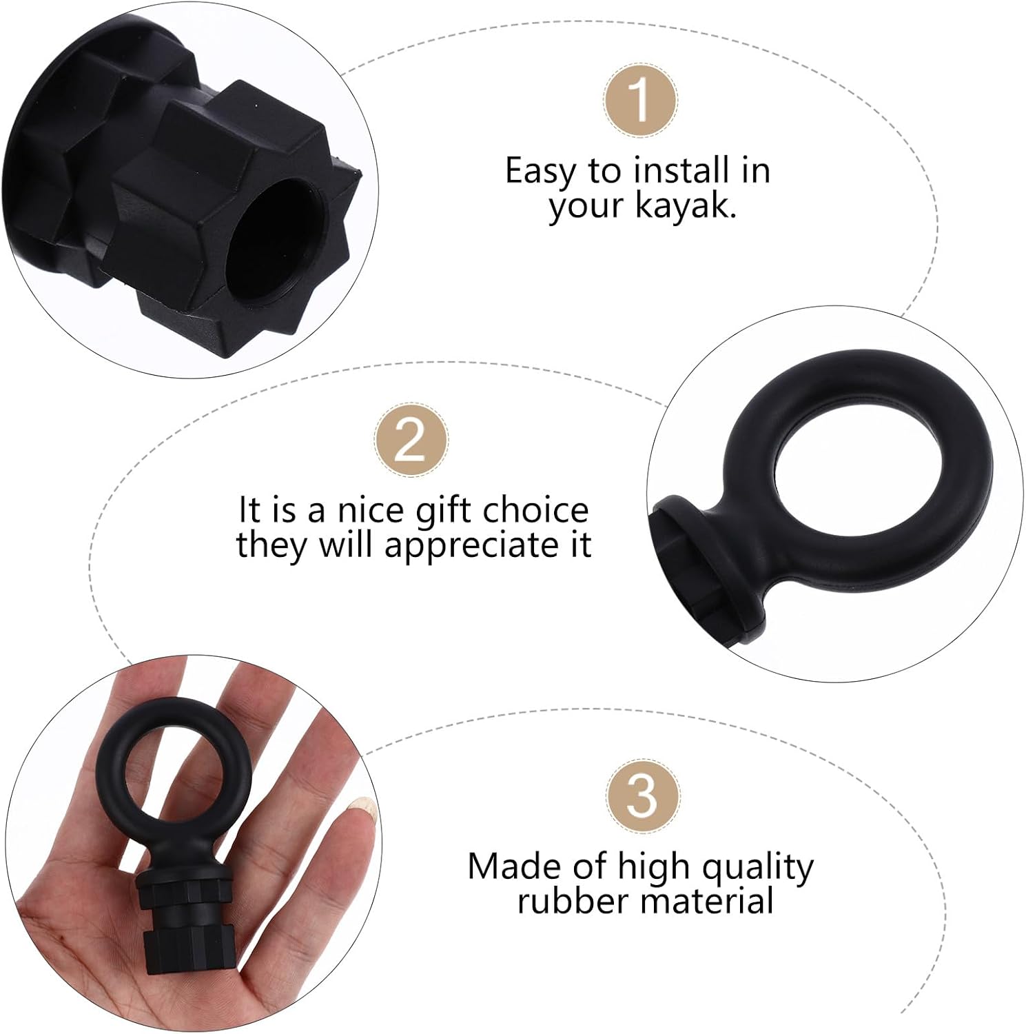 POPETPOP Kayak Ring Bracket Kayak Rope Circle Boat Rope Adapter Accessory Hardware