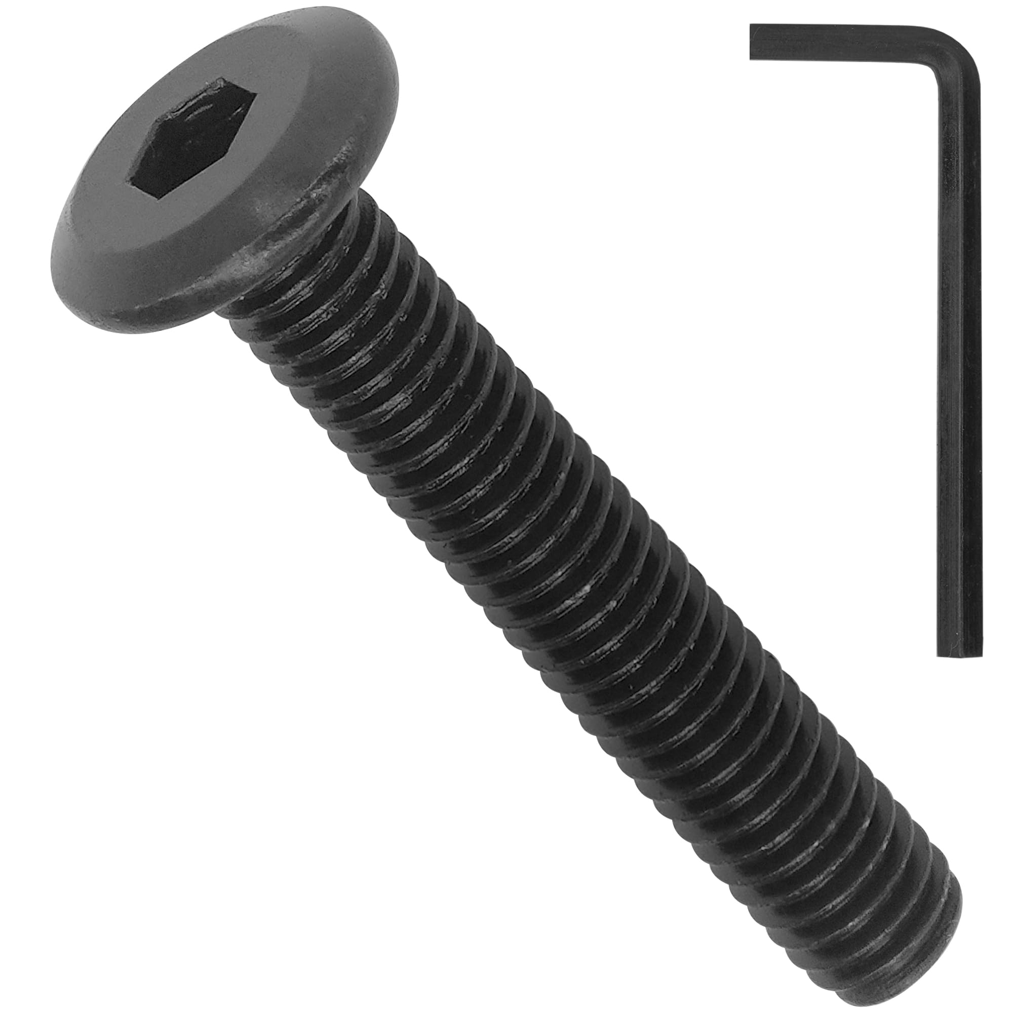40 Pieces Black Flat Head Hex Socket Furniture Connector Bolts with Hex Key (M6 x 35mm)