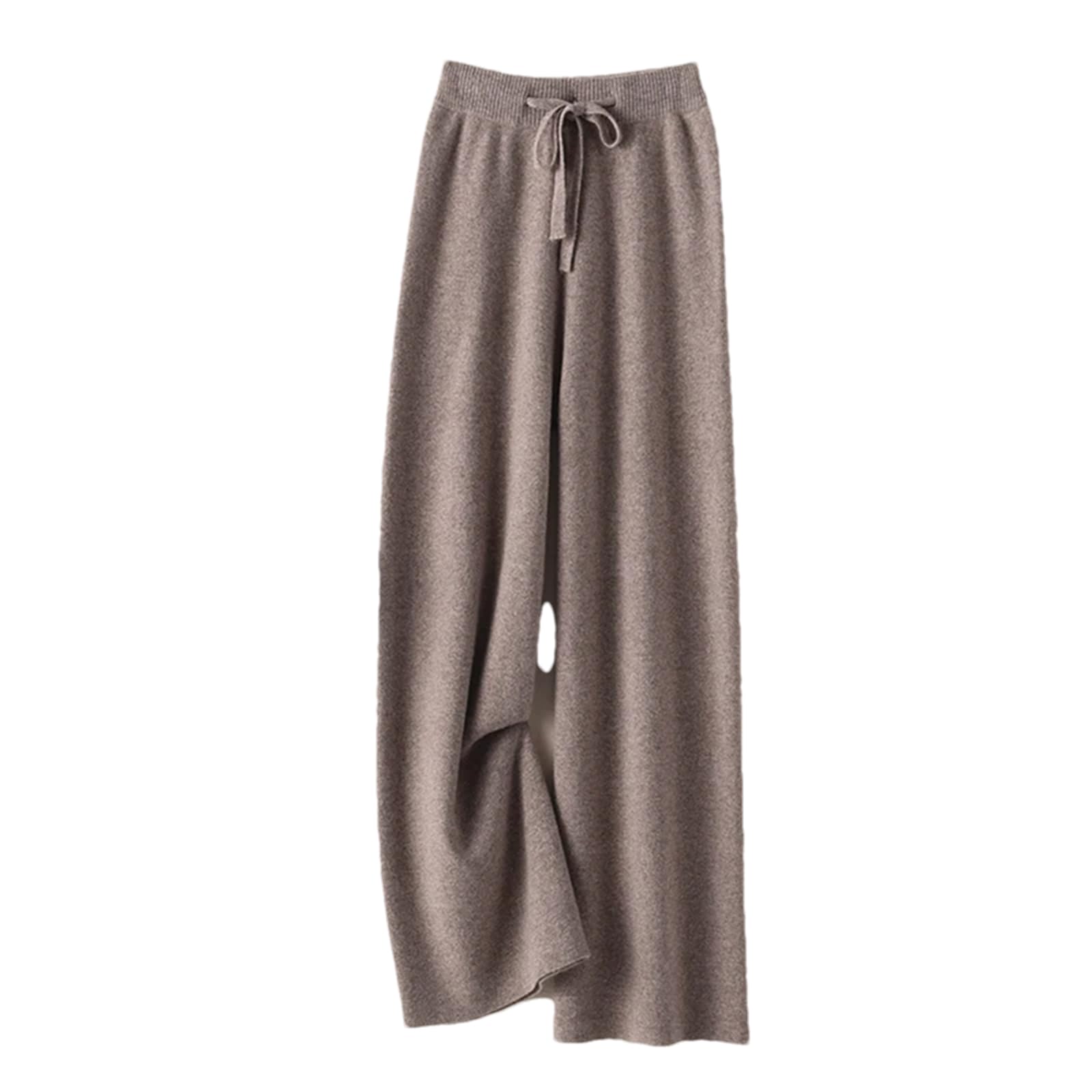 Hndudnff Pantaloni da donna larghi a vita alta in lana a gamba larga pantaloni invernali casual lavorati a maglia