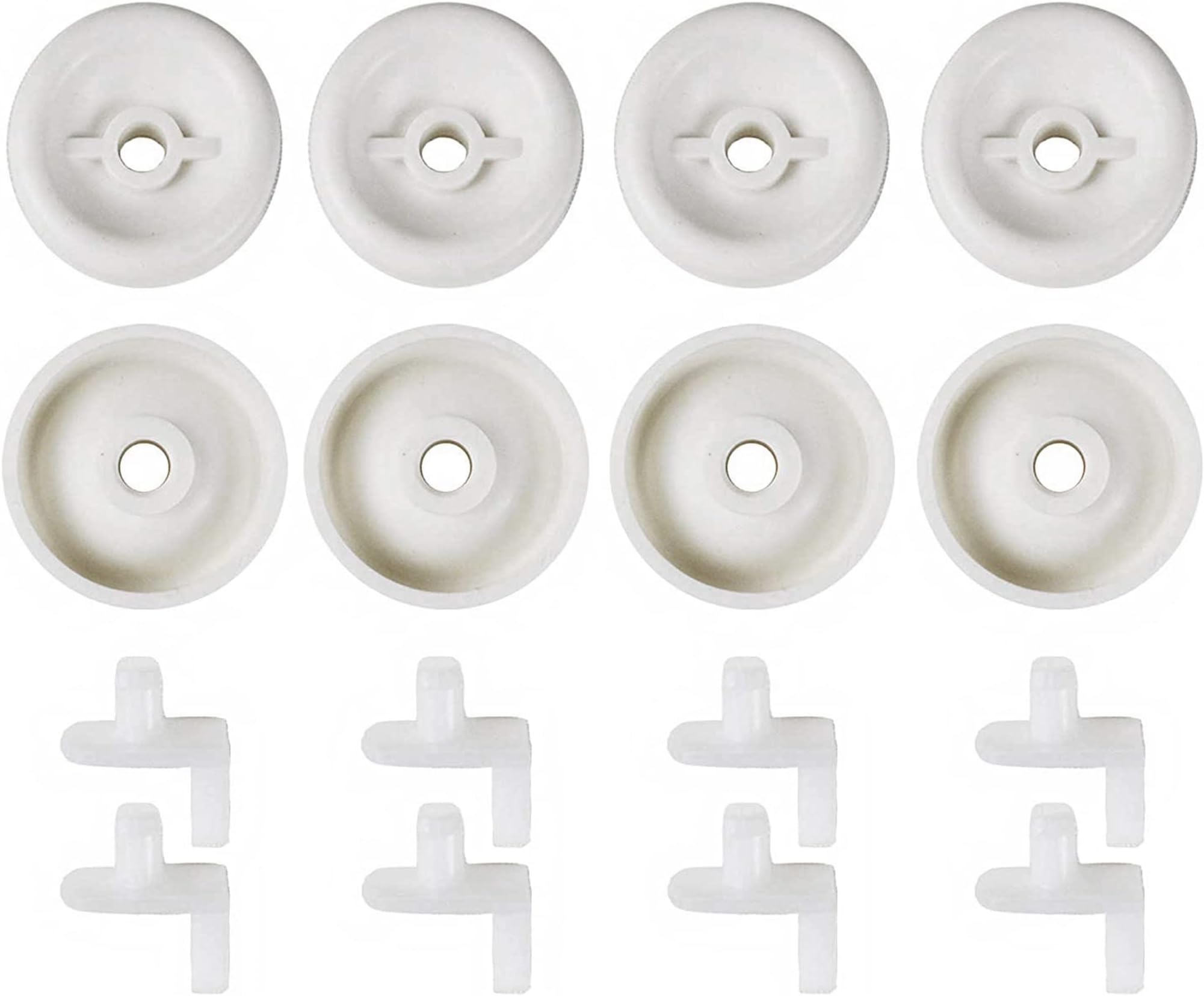 (8 Pack) Exact Replacement Dishwasher Dishrack Rollers and Studs - Lower Rack Wheel Kit Compatible with GE, Kenmore, and Hotpoint Dishwashers Part Number WD35X21038