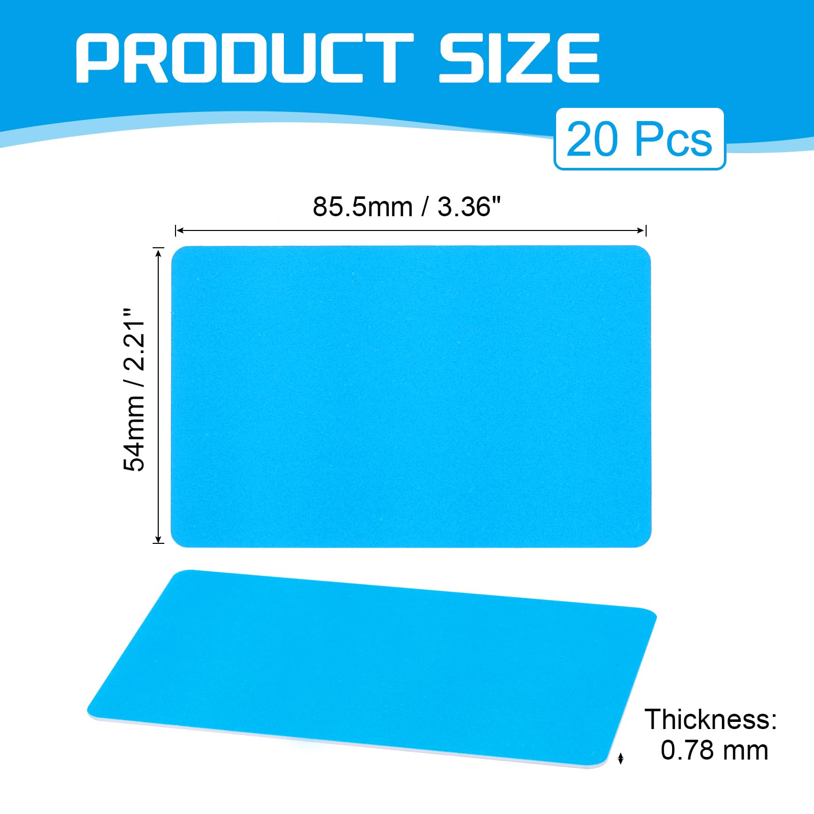 PATIKIL Blank PVC Cards, 20 Pack Inkjet Plastic ID Card CR80 30 MIL White Printable Business Cards - Image 2