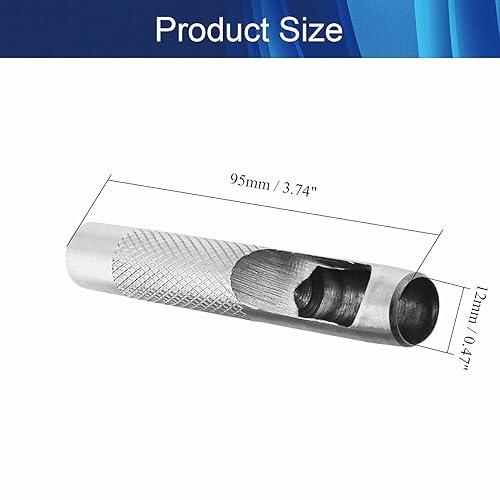 Miniatura 2 de Hegebeck Perforadora redonda para correas de reloj de cuero, lona, papel, plástico, redondo, hueco, perforadora, herramienta de 0.472in, 2 unidades