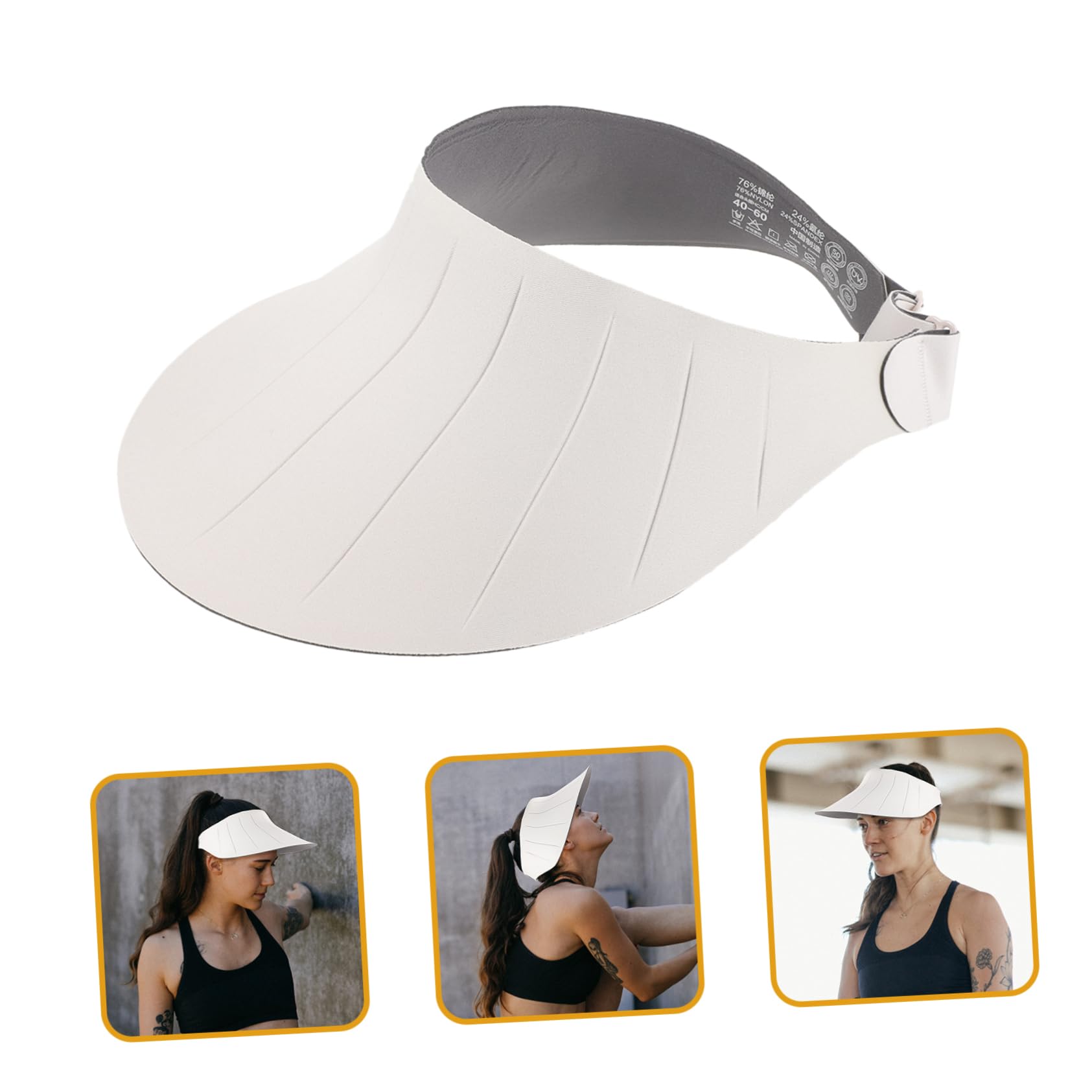 Visera Solar de ala Ancha en Color Marfil Xmz265 para Mujer