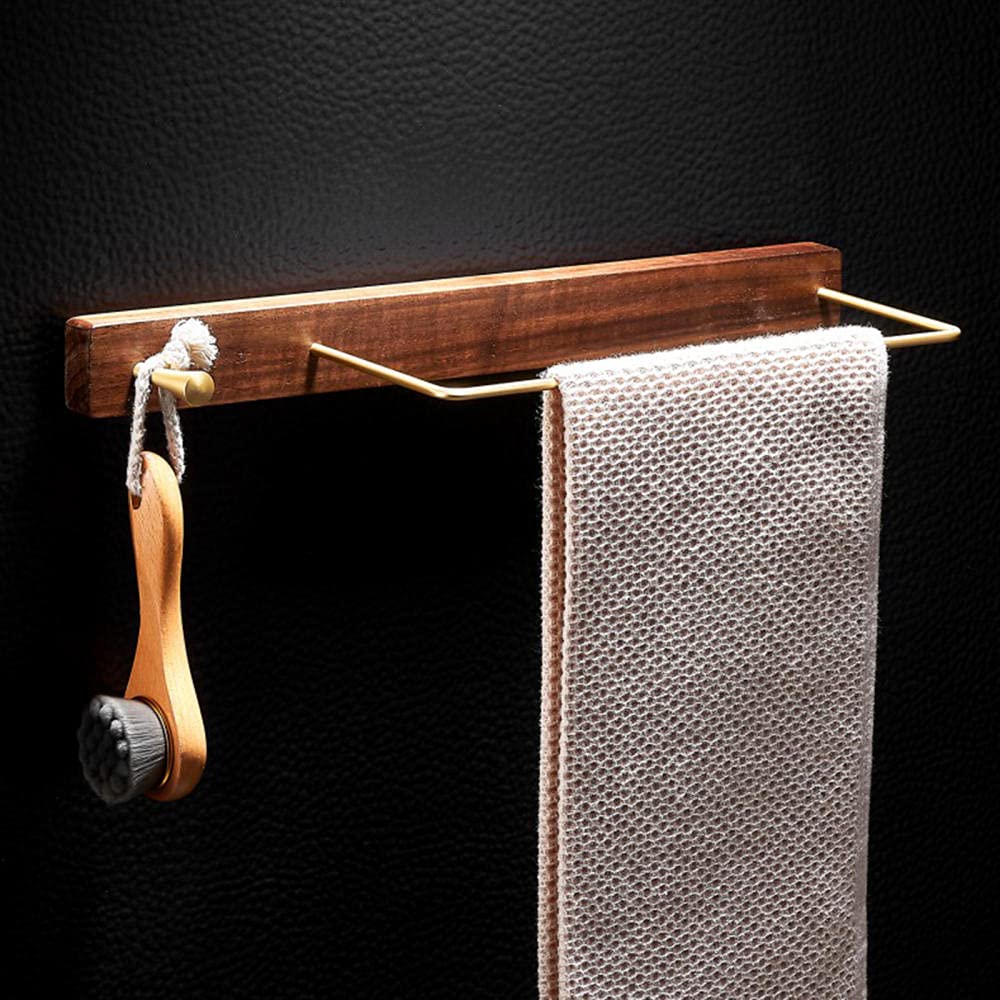Porte-serviettes bois mural sans perçage étagère serviettes toilette