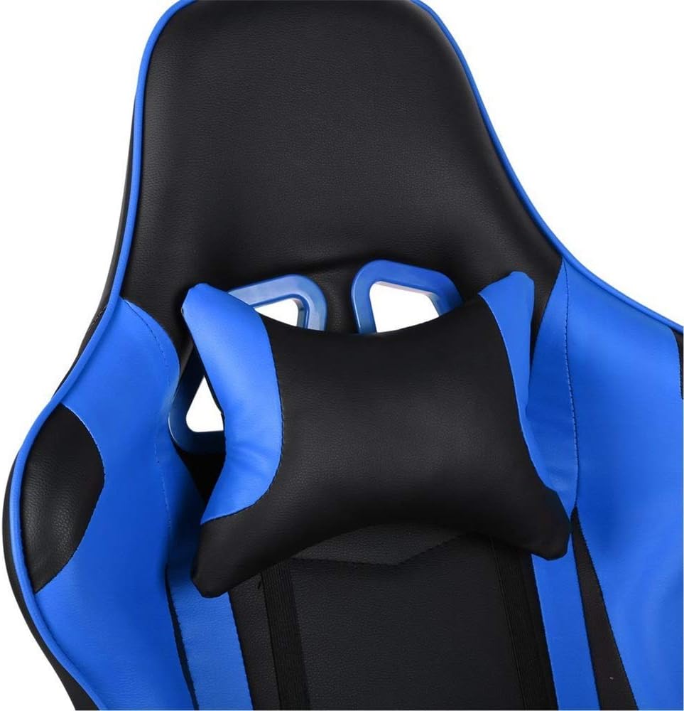 Gaming Video Game Chair Adjustable Height Reclining High- Back with Lumbar Cushion Headrest Executive Leather Task Chairs Adult Racing Computer Gaming Chair
