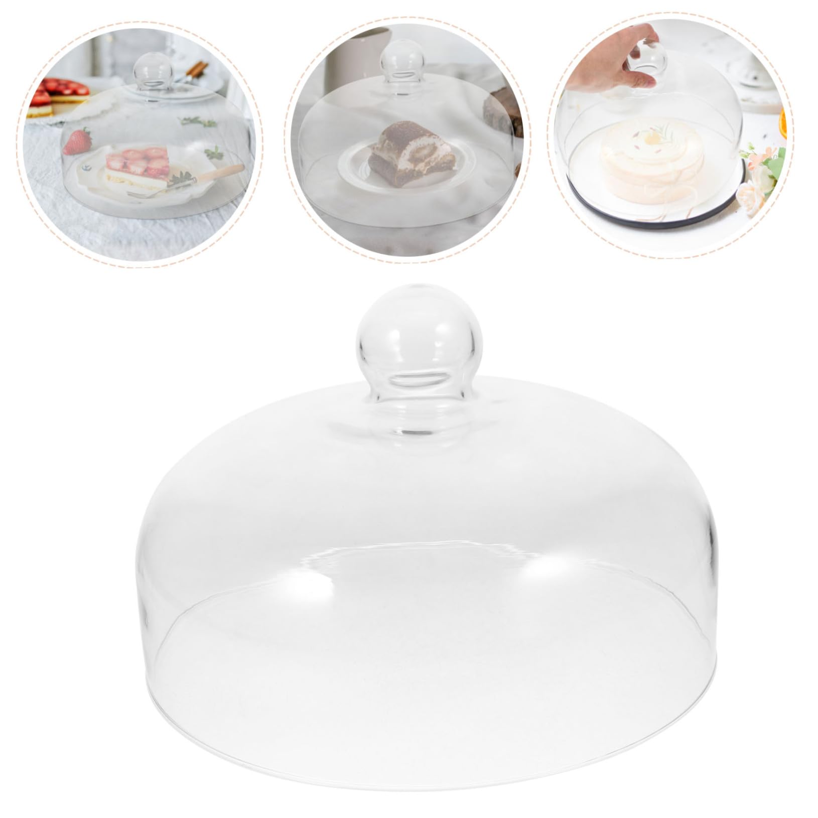 Alipis Cubierta de Vidrio Transparente para Alimentos Campana Protectora para Tartas y Pasteles Diseño Compacto y Resistente sin Plomo Alta Visibilidad y Protección contra Polvo para Uso
