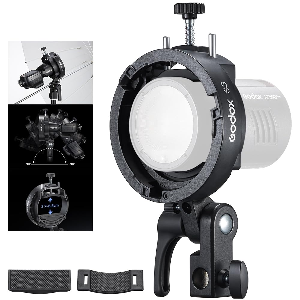 Godox S3 Speedlite S-Type Halterung für AD200Pro II, AD300Pro II, V1Pro, V100, V860III, TT685II, V480 Serie