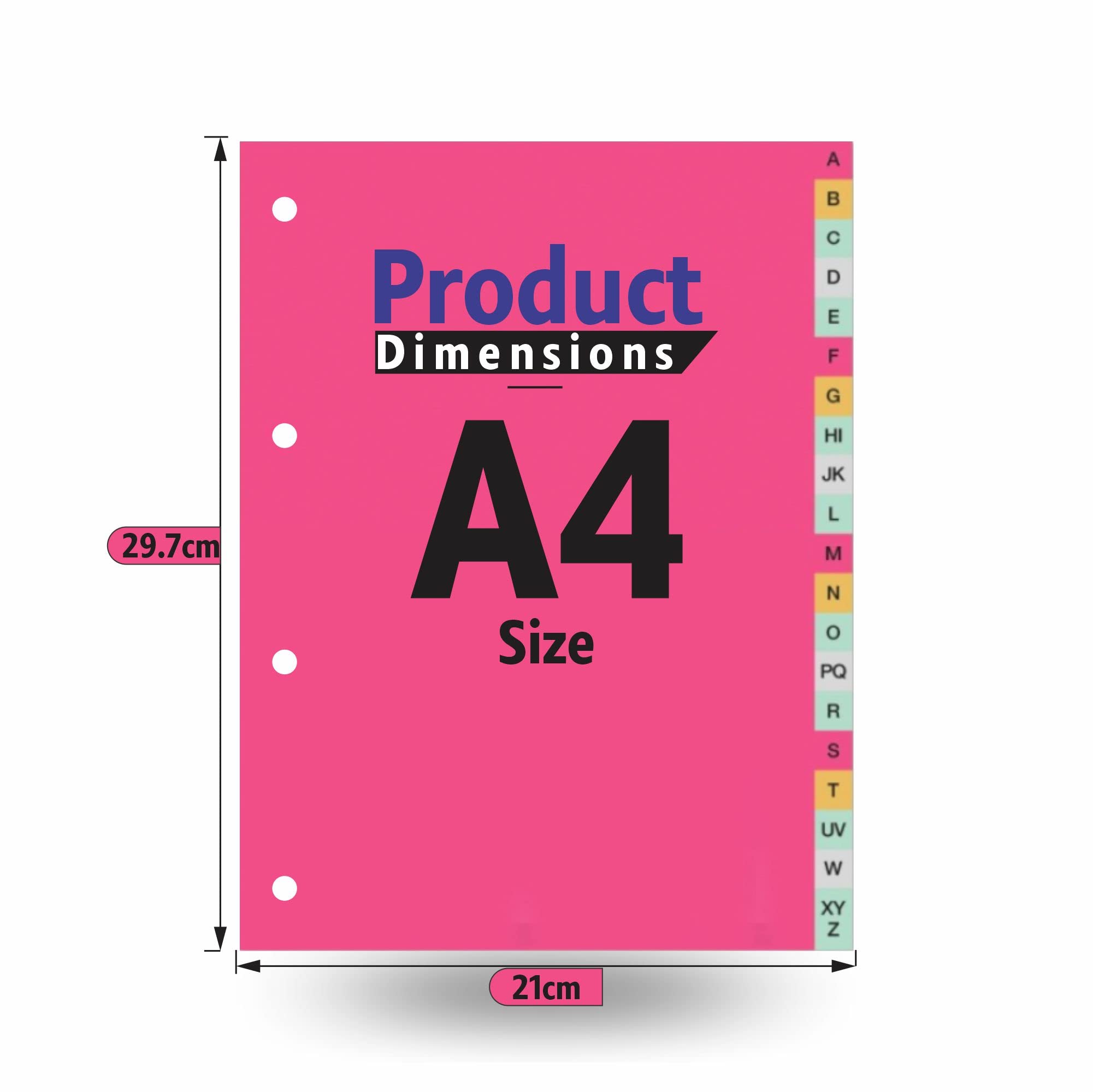 Index Dividers A-Z Folder Divider Reinforced Pink Subject Divider For Files Documents Or Ring - View #12