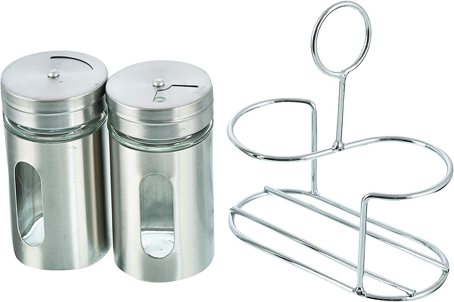 Stainless Steel Salt & Pepper Shakers - Elegant Set -8