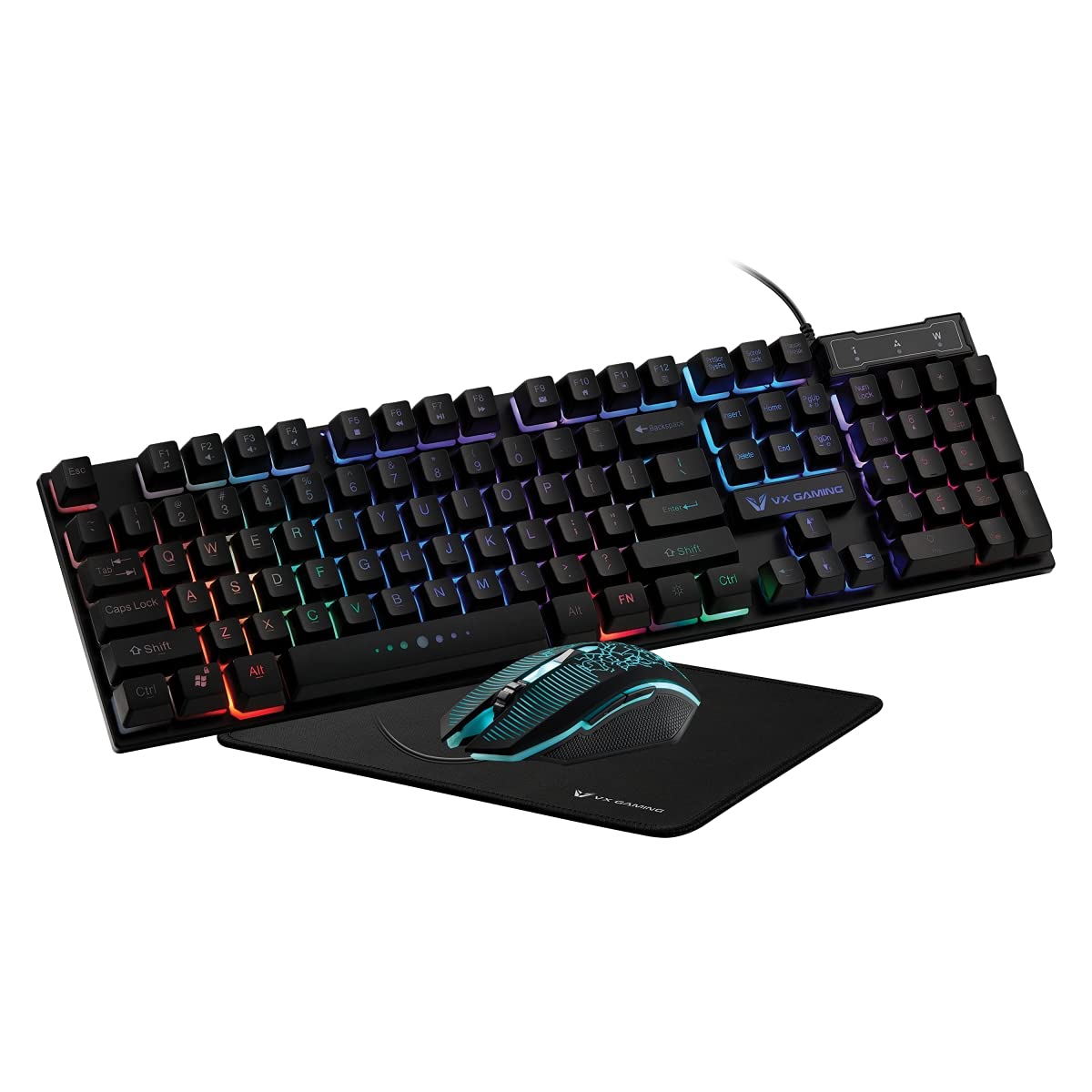 Volkano VX Gaming Artemis Series 3-in-1 Combo Keyboard, Mouse, Mousepad Set in its retail box.