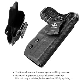 POLE.CRAFT Dermatoglyph Kydex IWB Holster for Glock 17 (Gen 1-5) / Glock 22 Glock 31 (Gen 3-4) - Inside Waistband Concealed Carry Holster - G17 G22 G31 Guns Accessories (Black, Right)