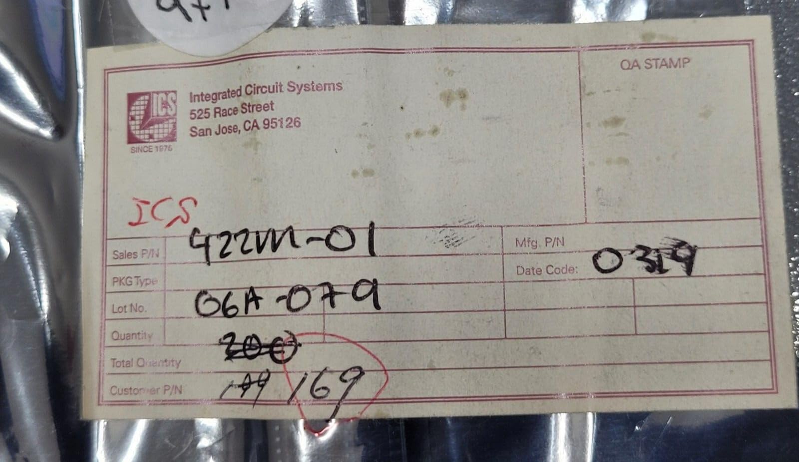 (1 PC) ICS422M-01 IDT