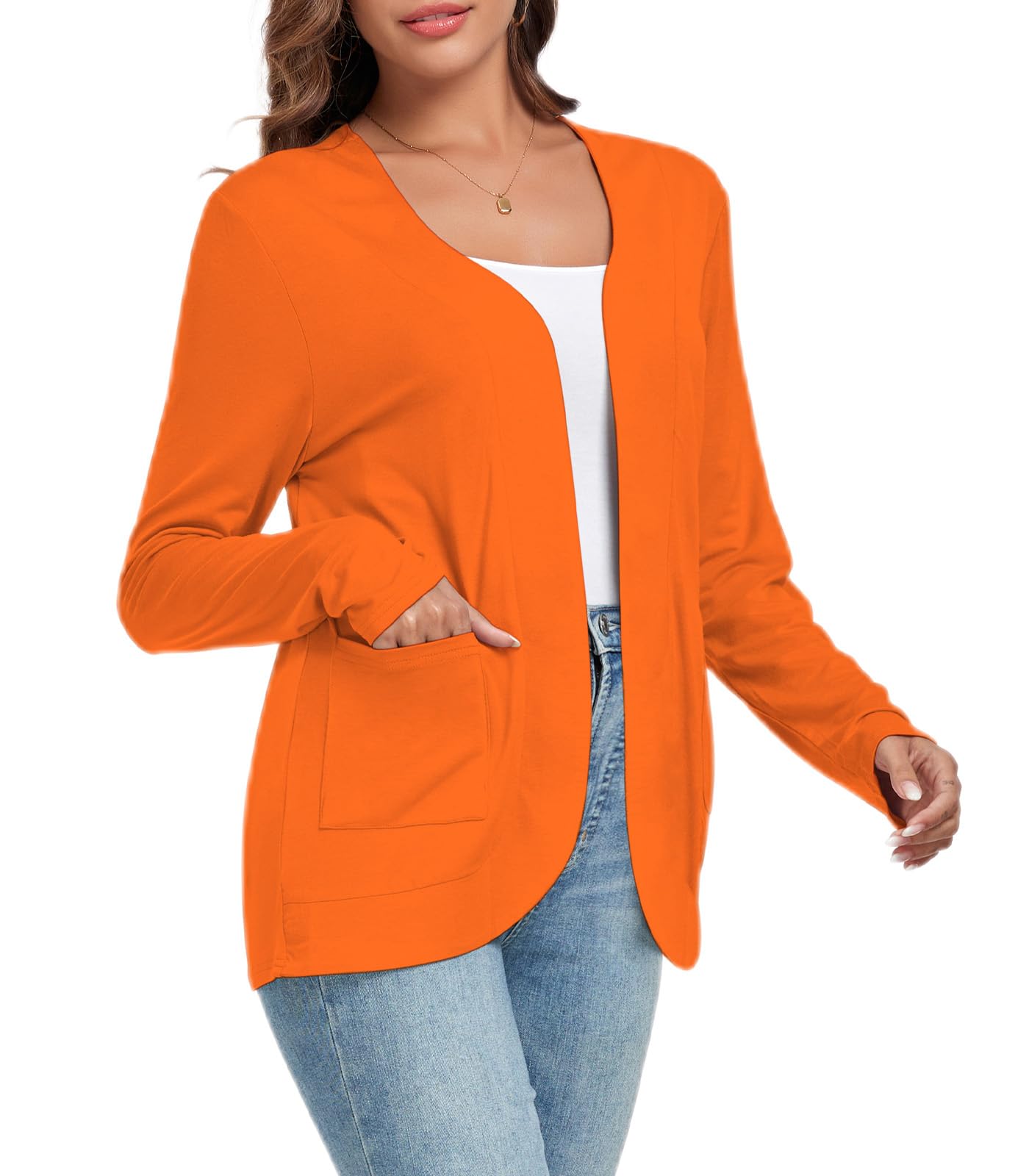 TownCat Women’s Lightweight Cardigan with Pockets Long Sleeve Open Front Cardigan for Women