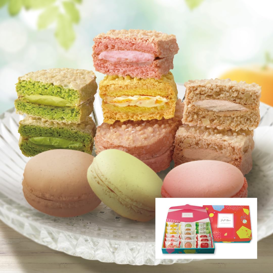 MUGI♡　マカロン2個 Amazon.co.jp: 大麦マカロン＆ダクワーズセットB 7種17個入【おおむぎ