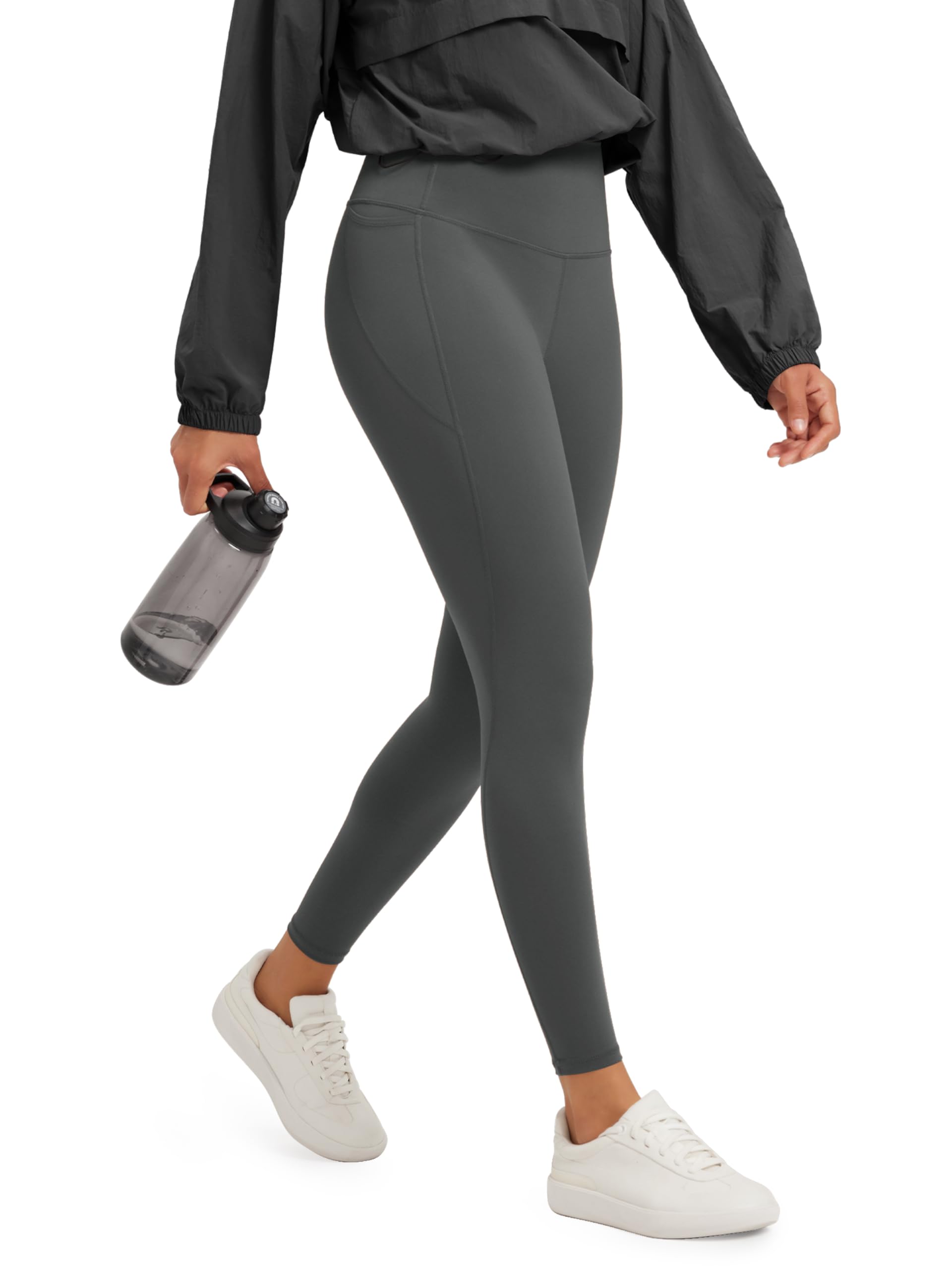 ODODOS Tummy Control 7/8 Compression Leggings for Women 25" High Waist Workout Yoga Pants with High-Positioned Pockets