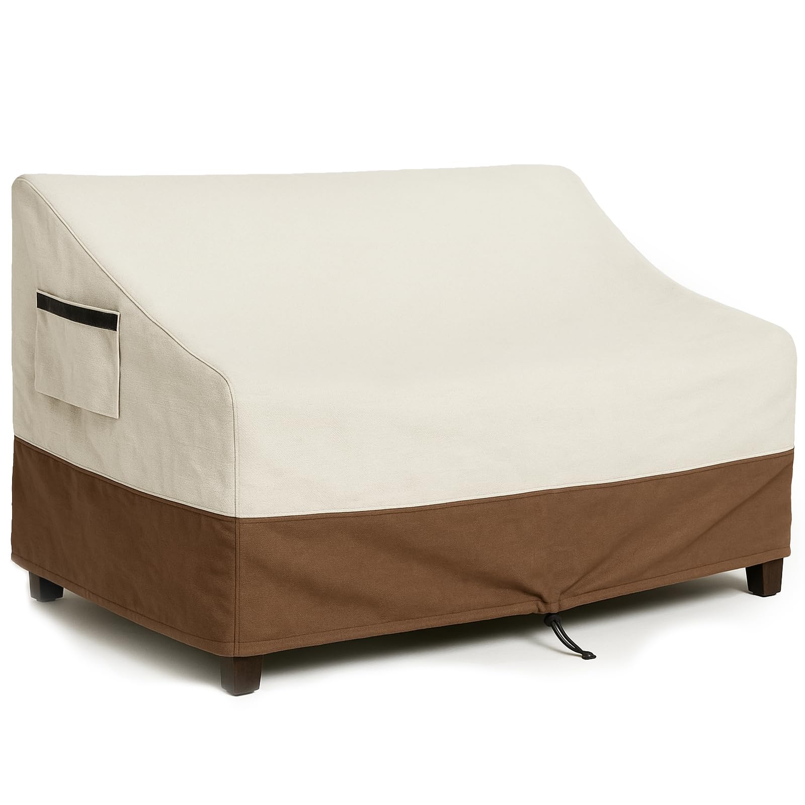 Outdoor Sofa Cover, Waterproof Patio Furniture Cover 78.7W x 38.2D x 35H inches Heavy Duty 600D Oxford Fabric White and Coffea