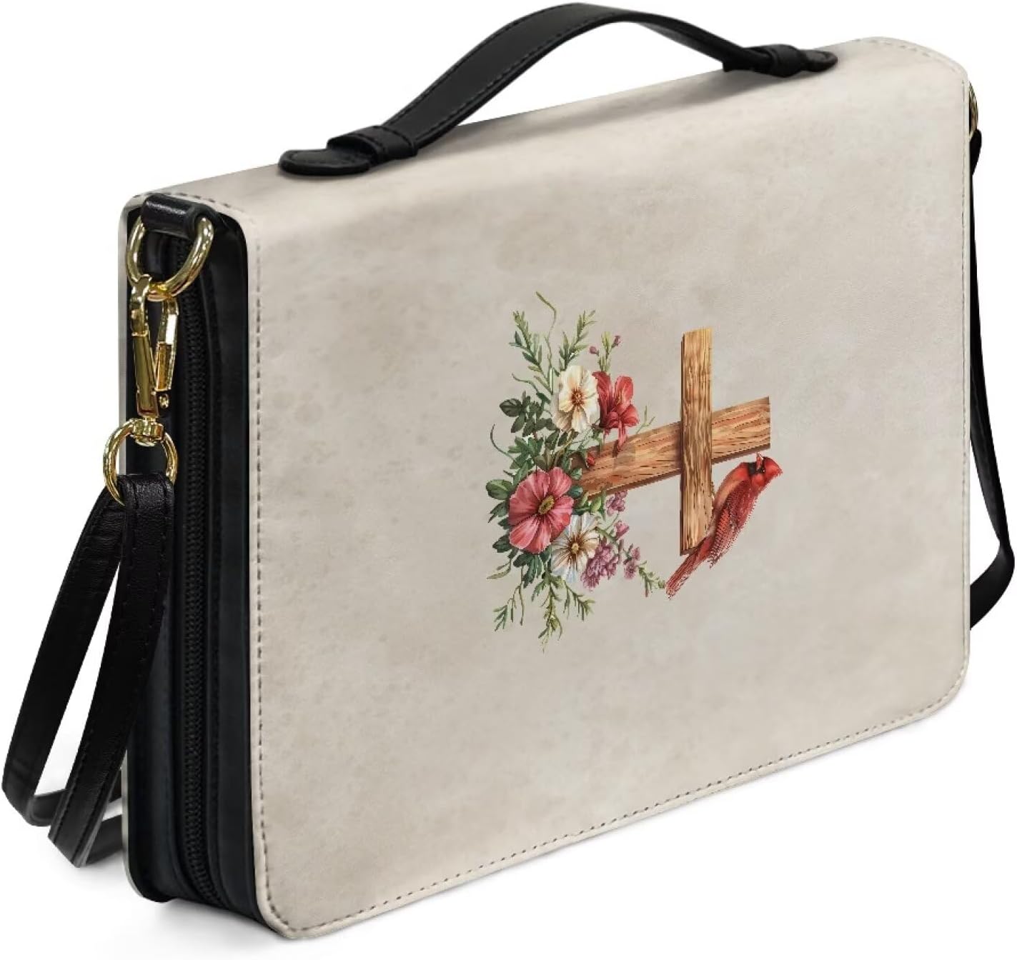 Personalized PU Bible Cover with Strap Church Book Cover,Custom Carrying Book Case Bible Protective