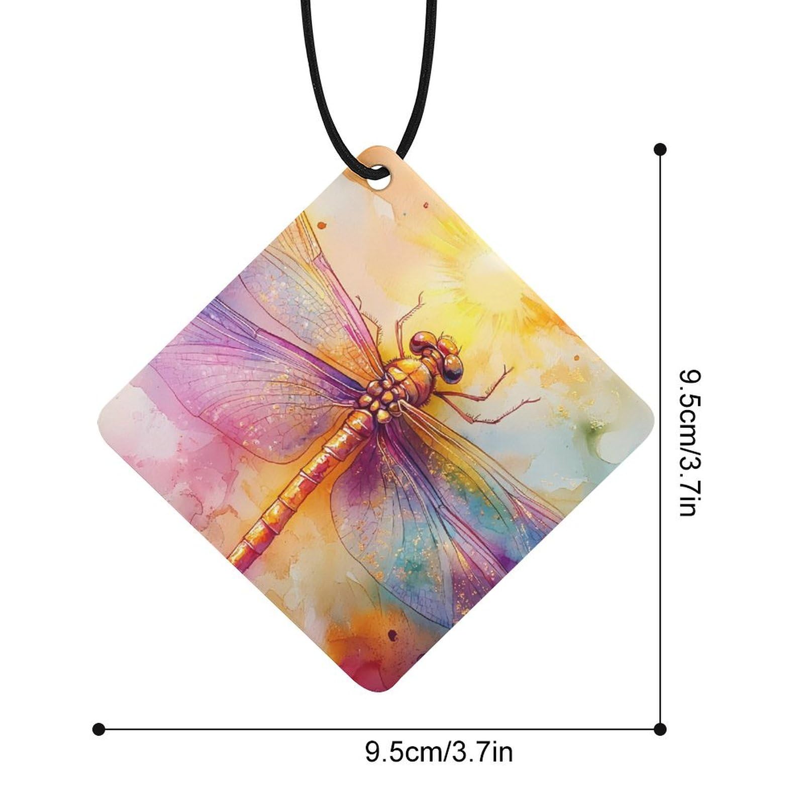 Radiant Dragonfly Car Air Freshener Hanging Aromatherapy Tablets for Car Accessories Rhombus